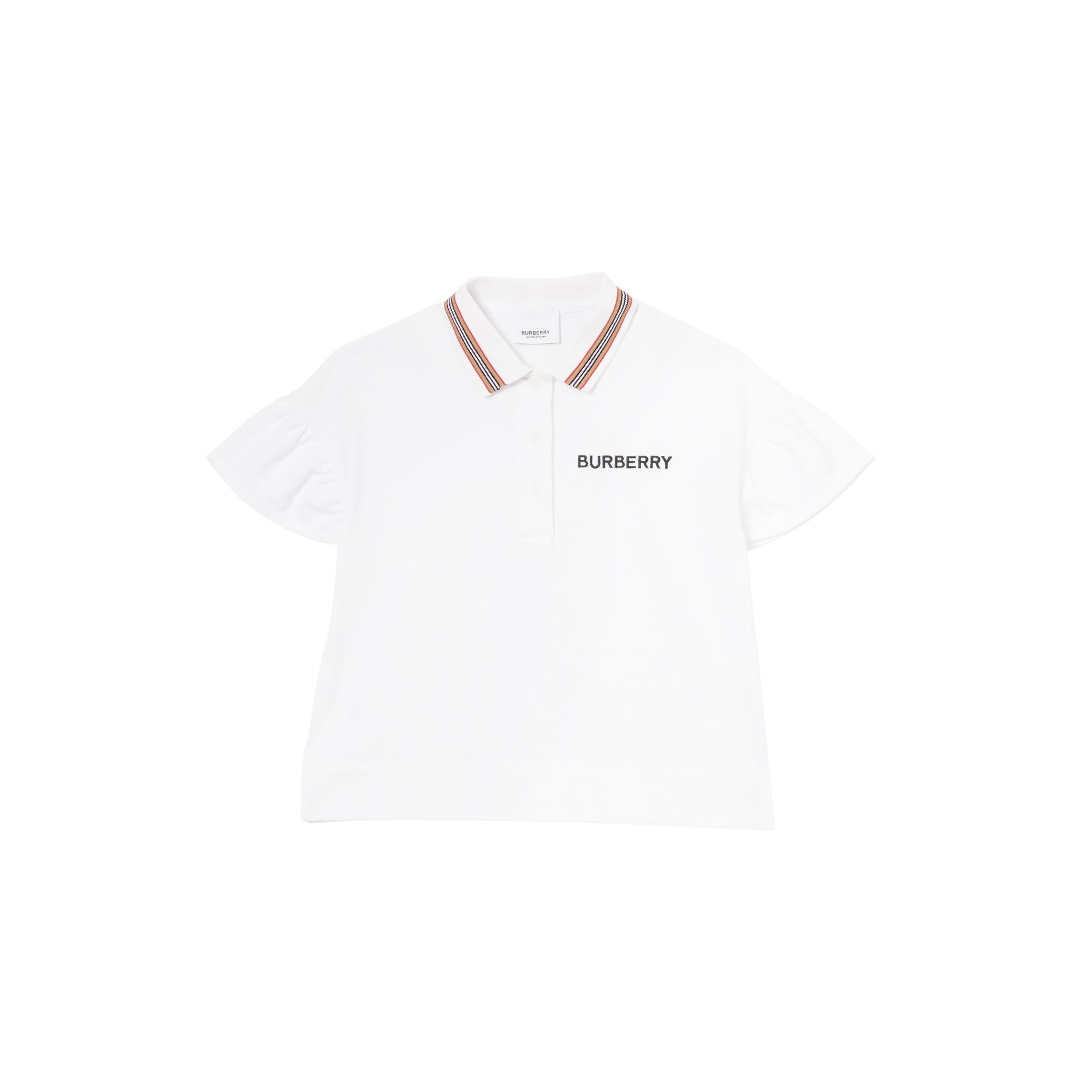 아이콘 스트라이프 디테일 코튼 피케 폴로셔츠