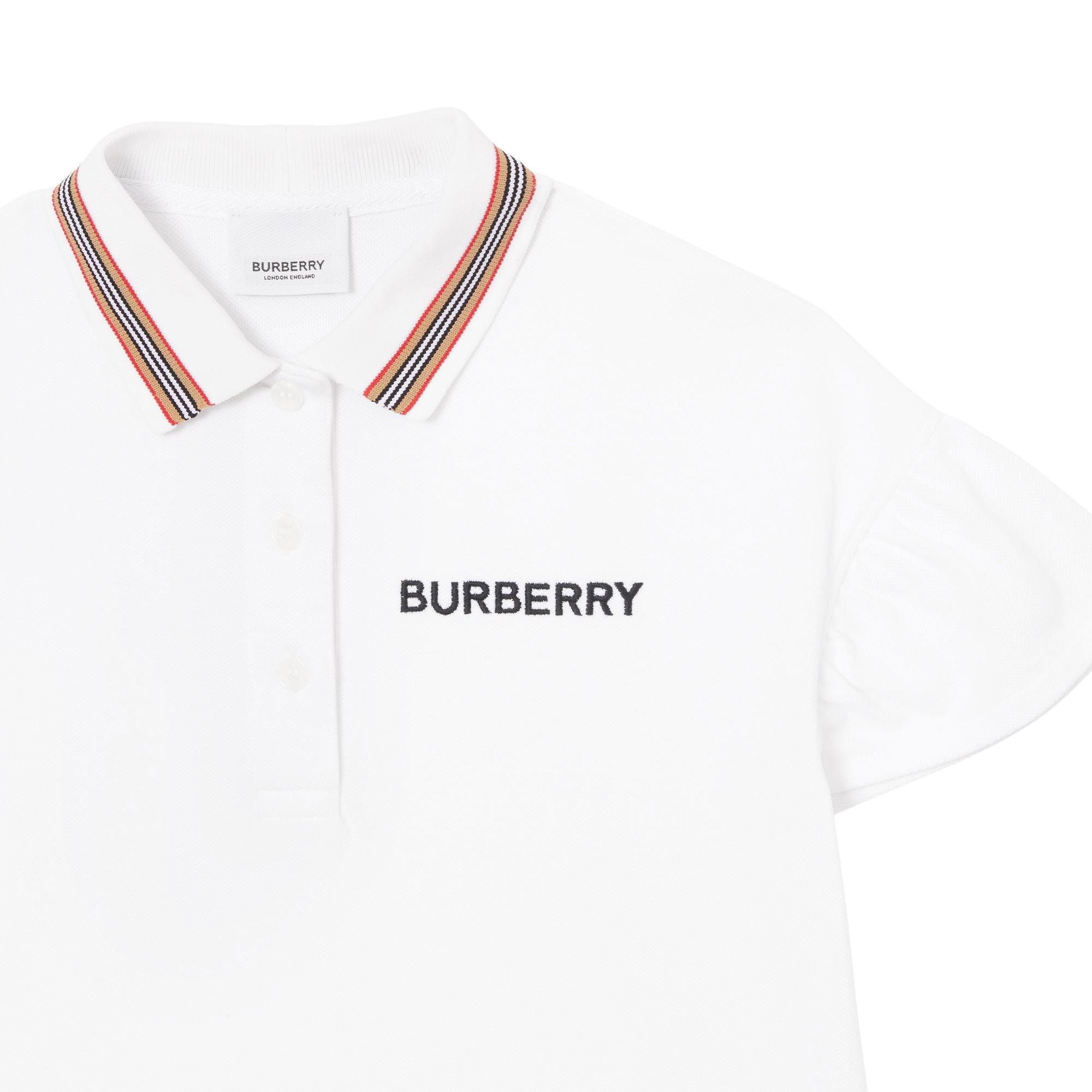 아이콘 스트라이프 디테일 코튼 피케 폴로셔츠