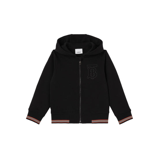 모노그램 모티프 코튼 후드 톱