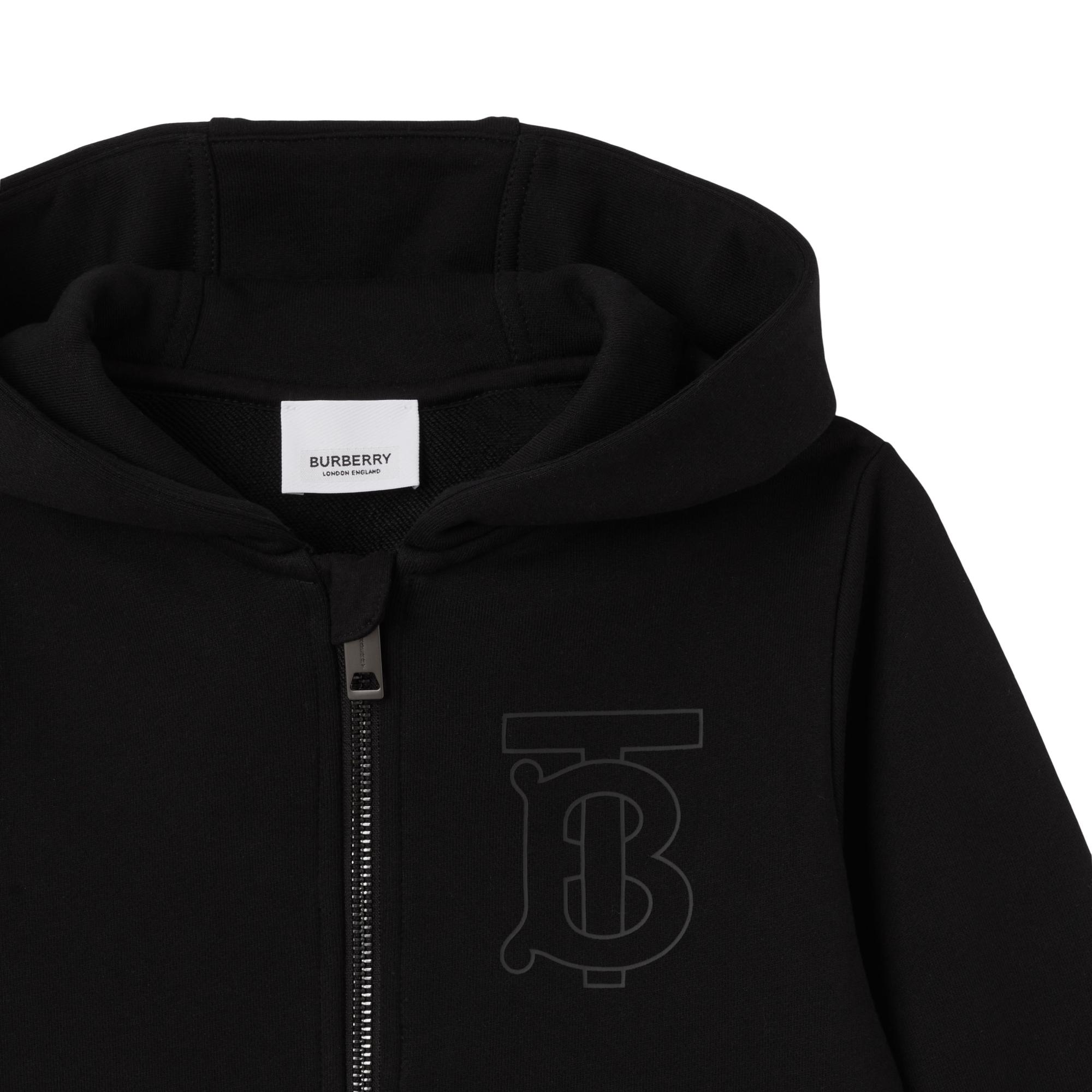 모노그램 모티프 코튼 후드 톱