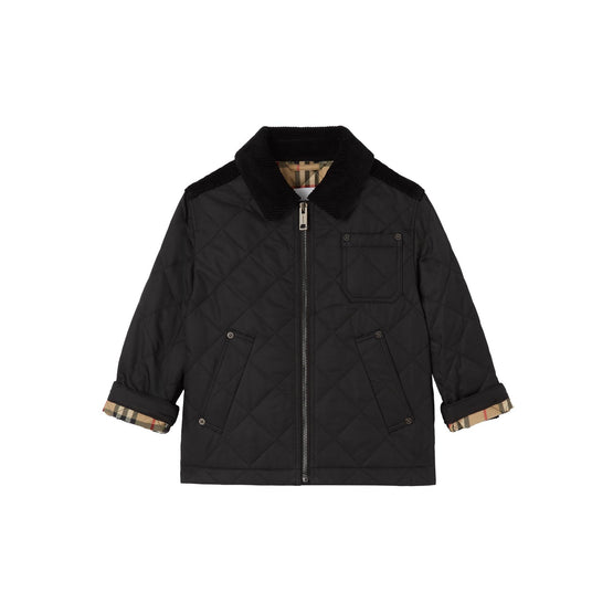 코듀로이 디테일 다이아몬드 퀼팅 재킷