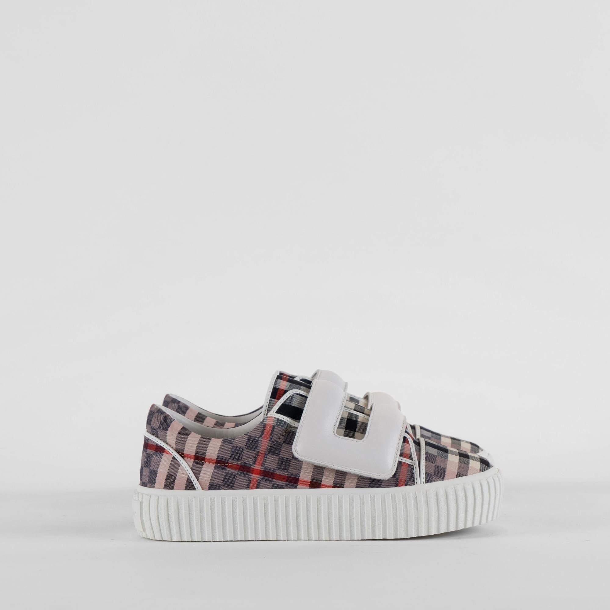 체커보드 스트레치 코튼 스니커즈