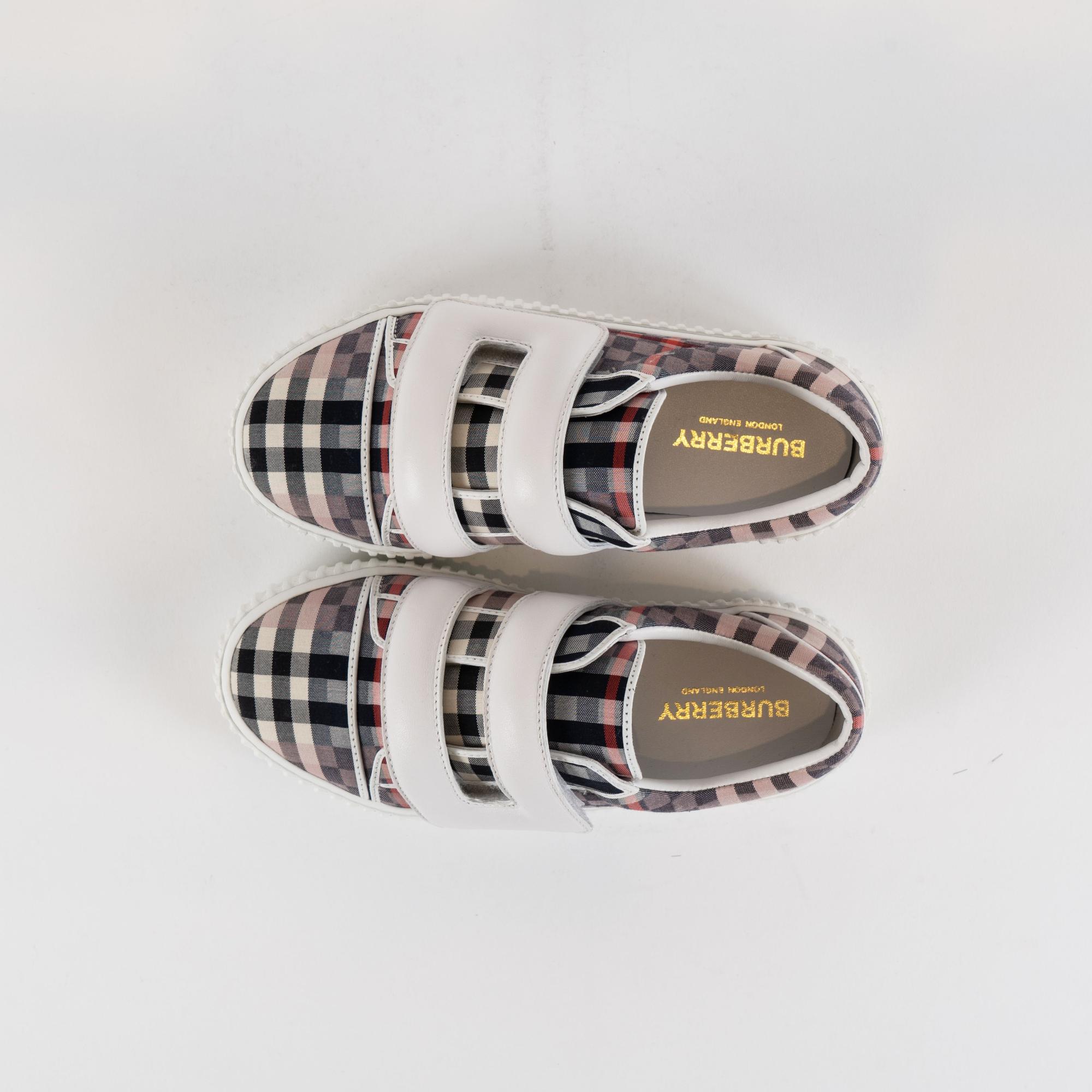 체커보드 스트레치 코튼 스니커즈