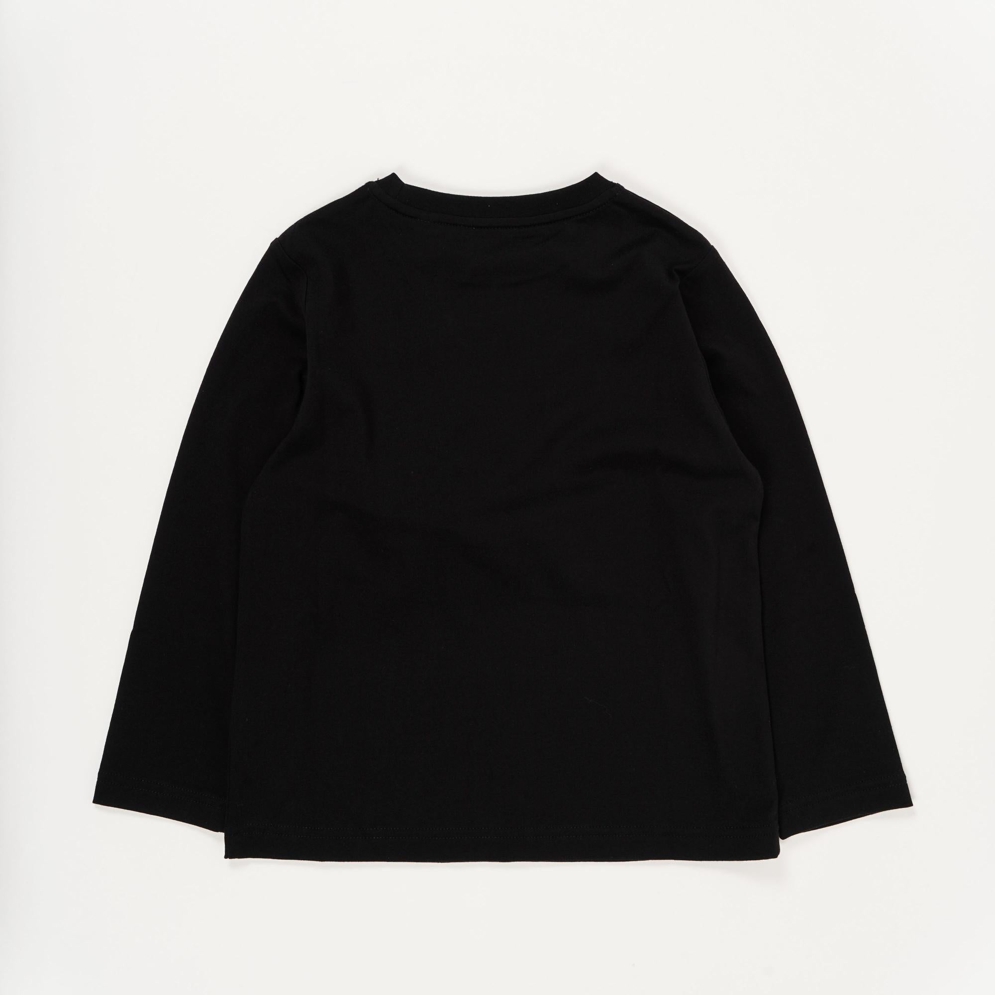 롱 슬리브 로고 스케치 프린트 코튼 톱