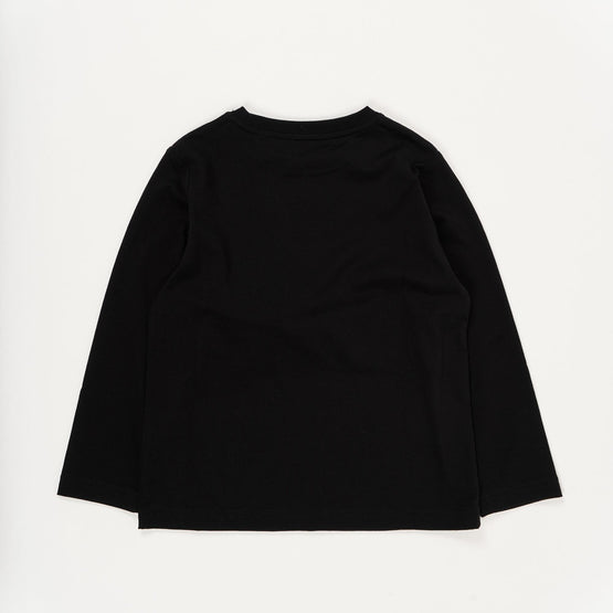 롱 슬리브 로고 스케치 프린트 코튼 톱