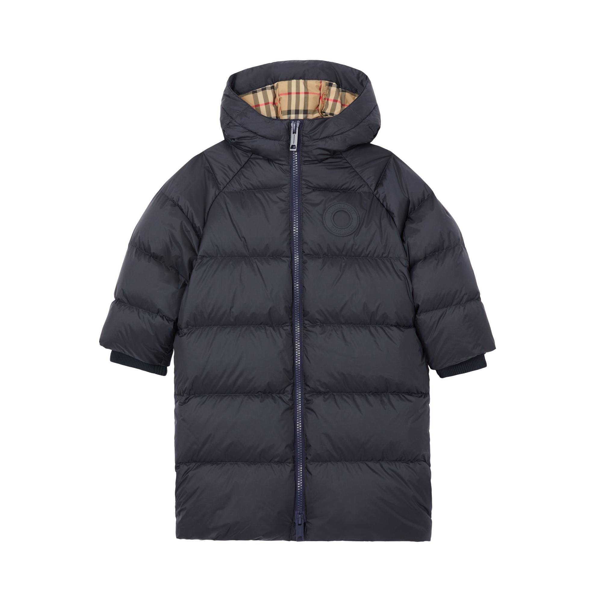 로고 그래픽 나일론 롱 퍼퍼 재킷