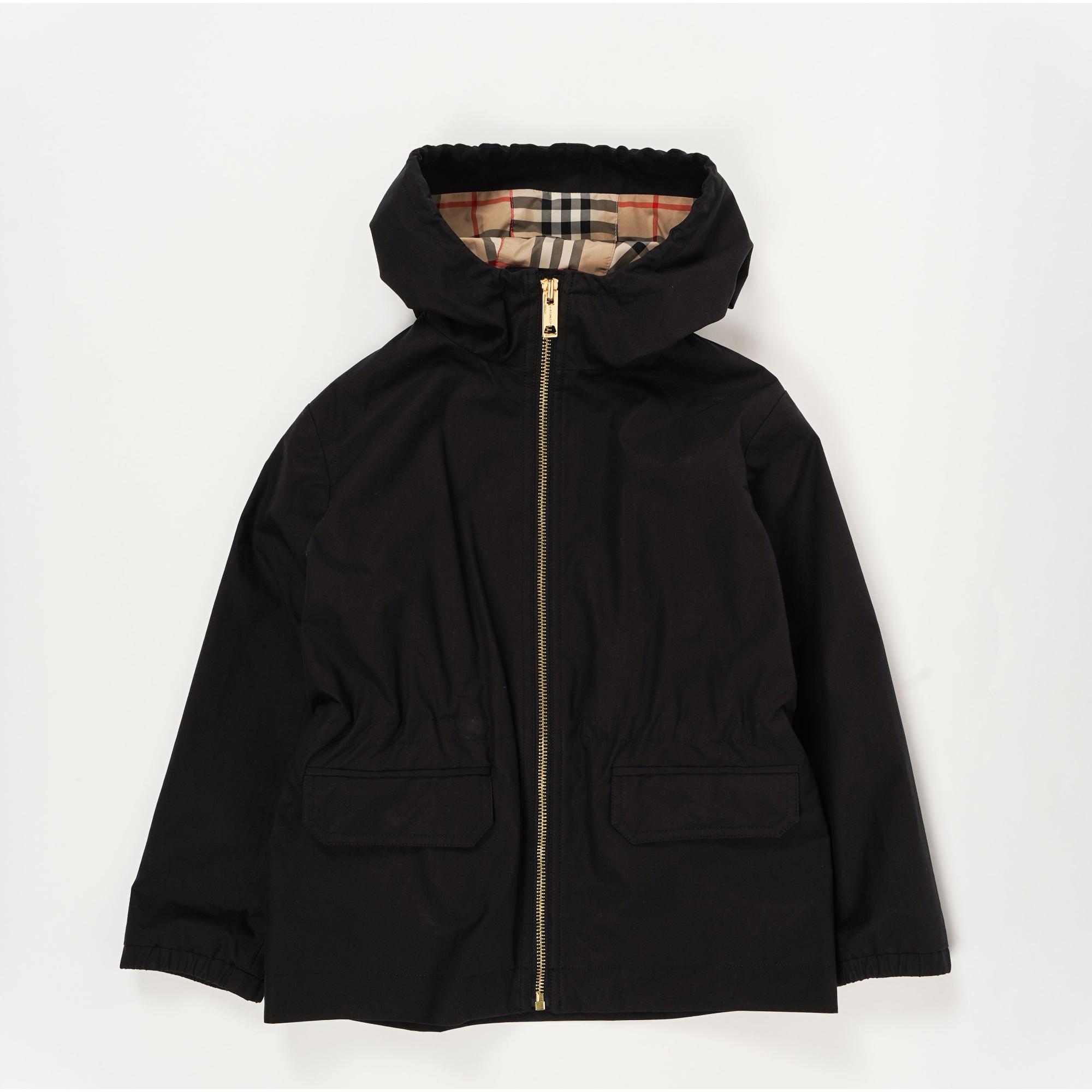 빈티지 체크 라이닝 코튼 후드 재킷