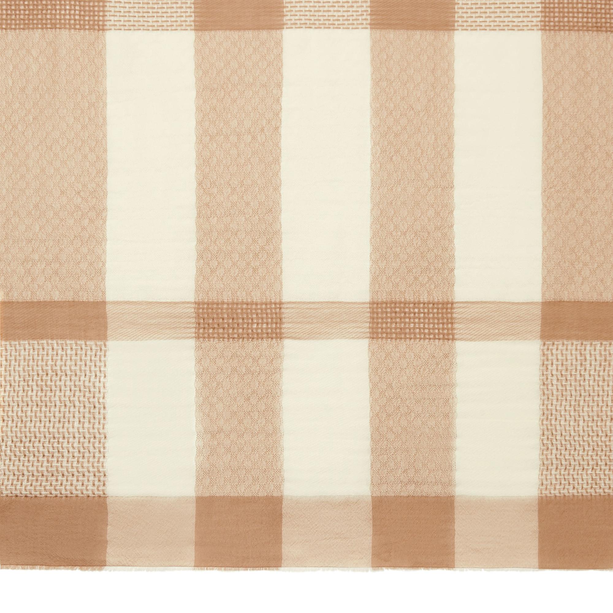 라지 체크 캐시미어 스퀘어 스카프