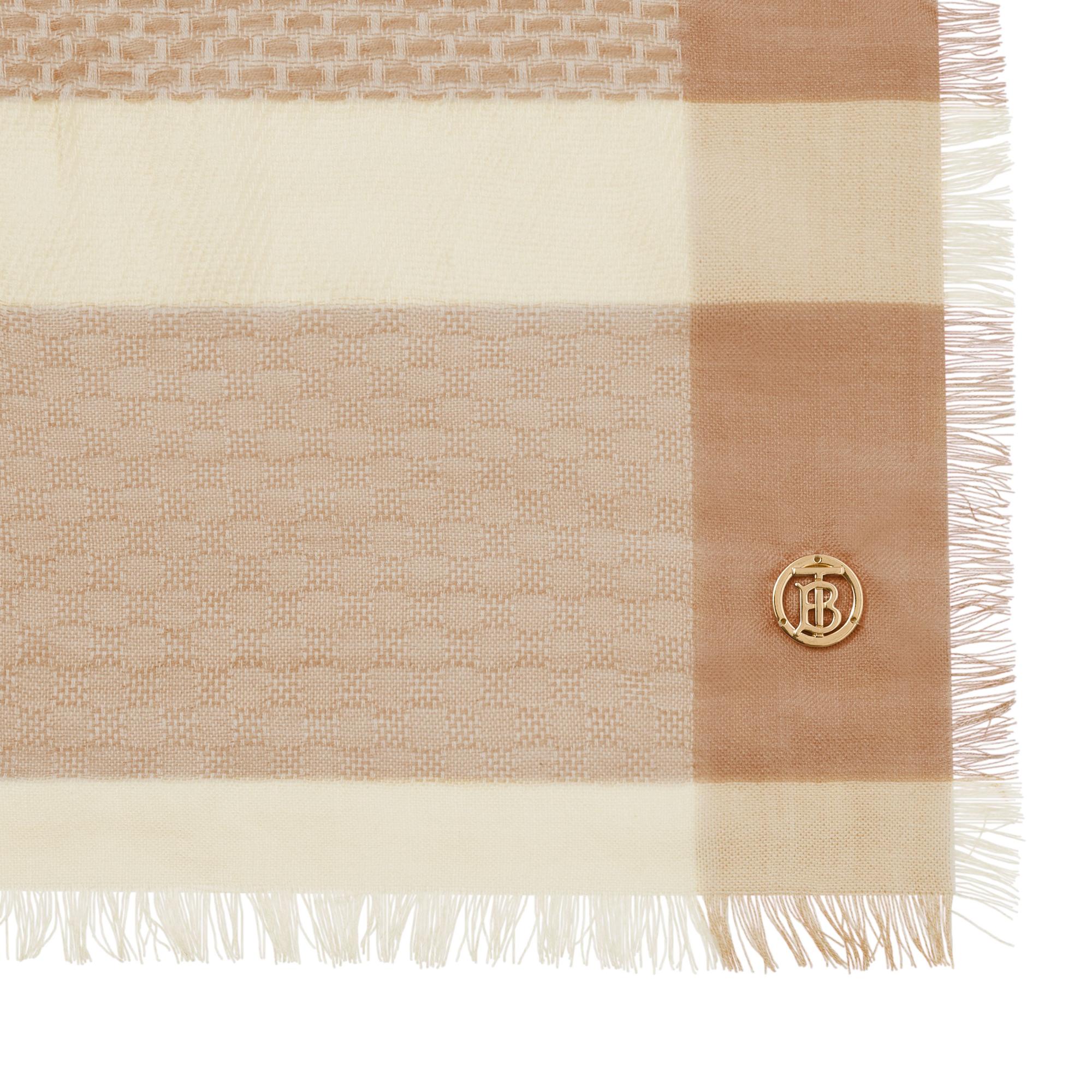 라지 체크 캐시미어 스퀘어 스카프