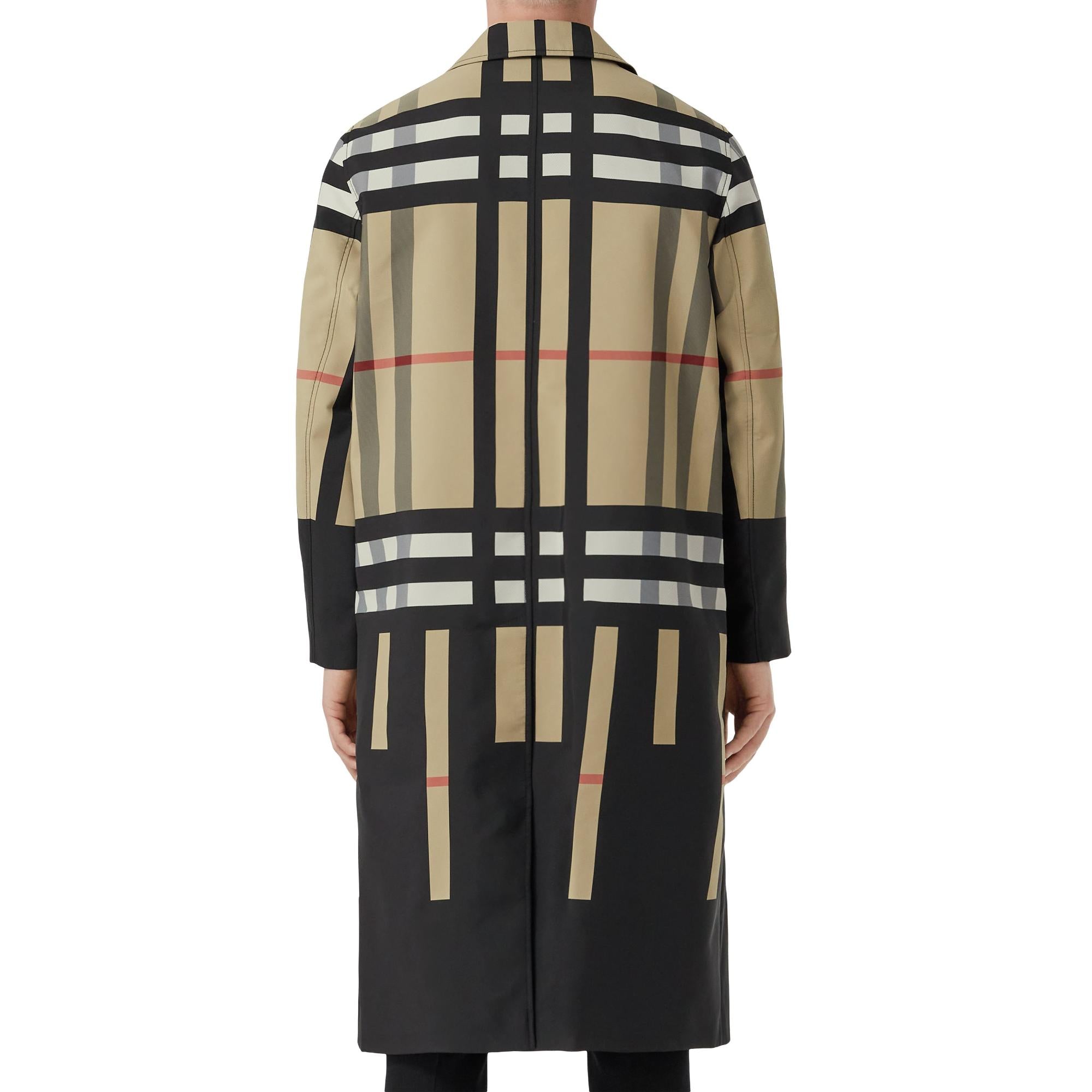 슬라이스 체크 나일론 카 코트