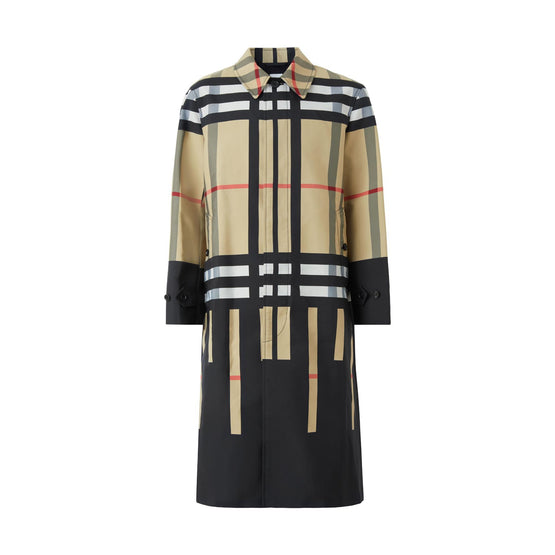 슬라이스 체크 나일론 카 코트