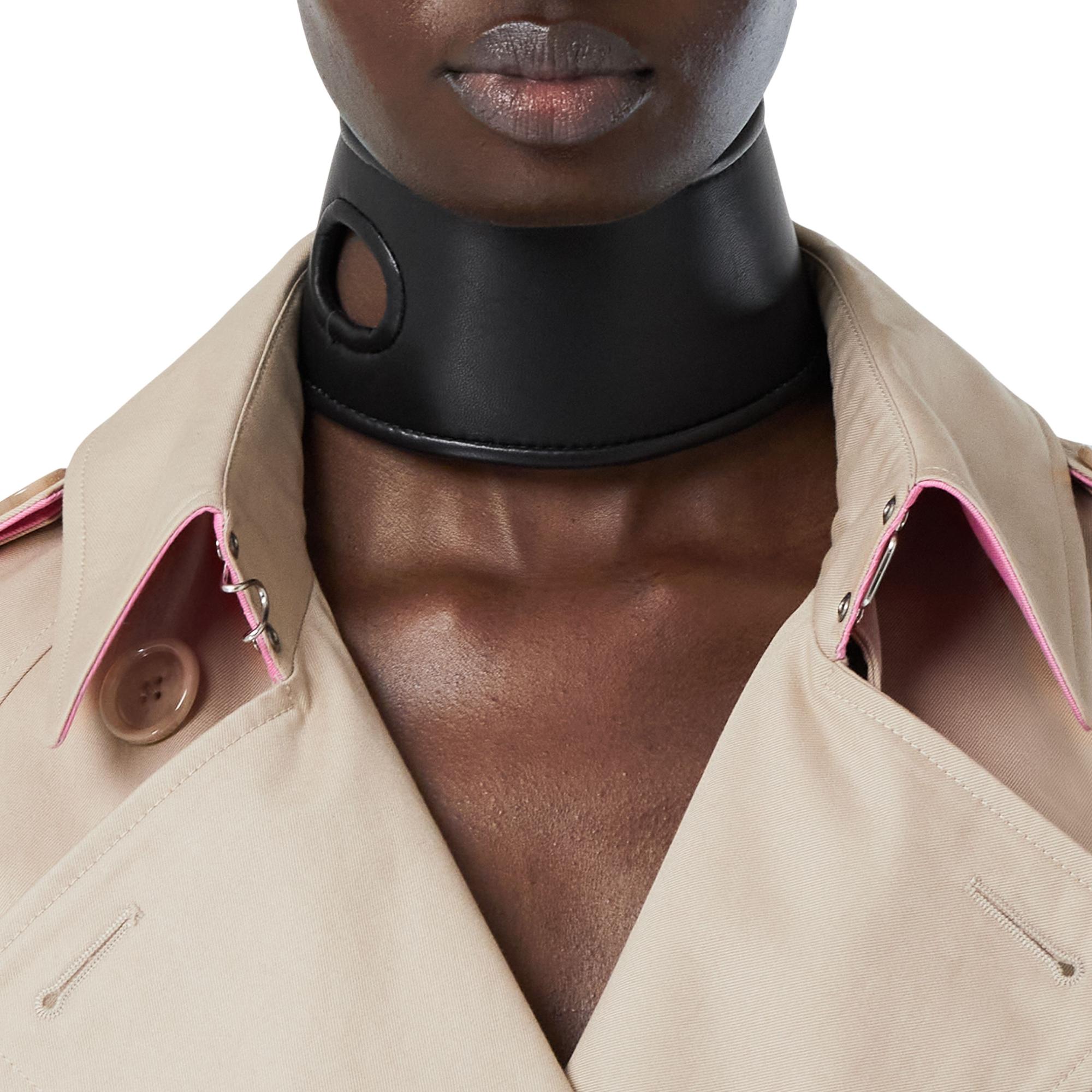 콘트라스트 트리밍 코튼 개버딘 트렌치코트