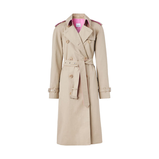 콘트라스트 트리밍 코튼 개버딘 트렌치코트