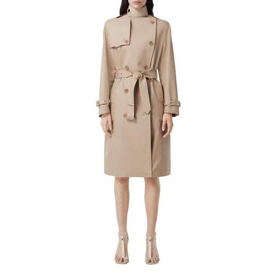 코튼 개버딘 보트넥 트렌치코트