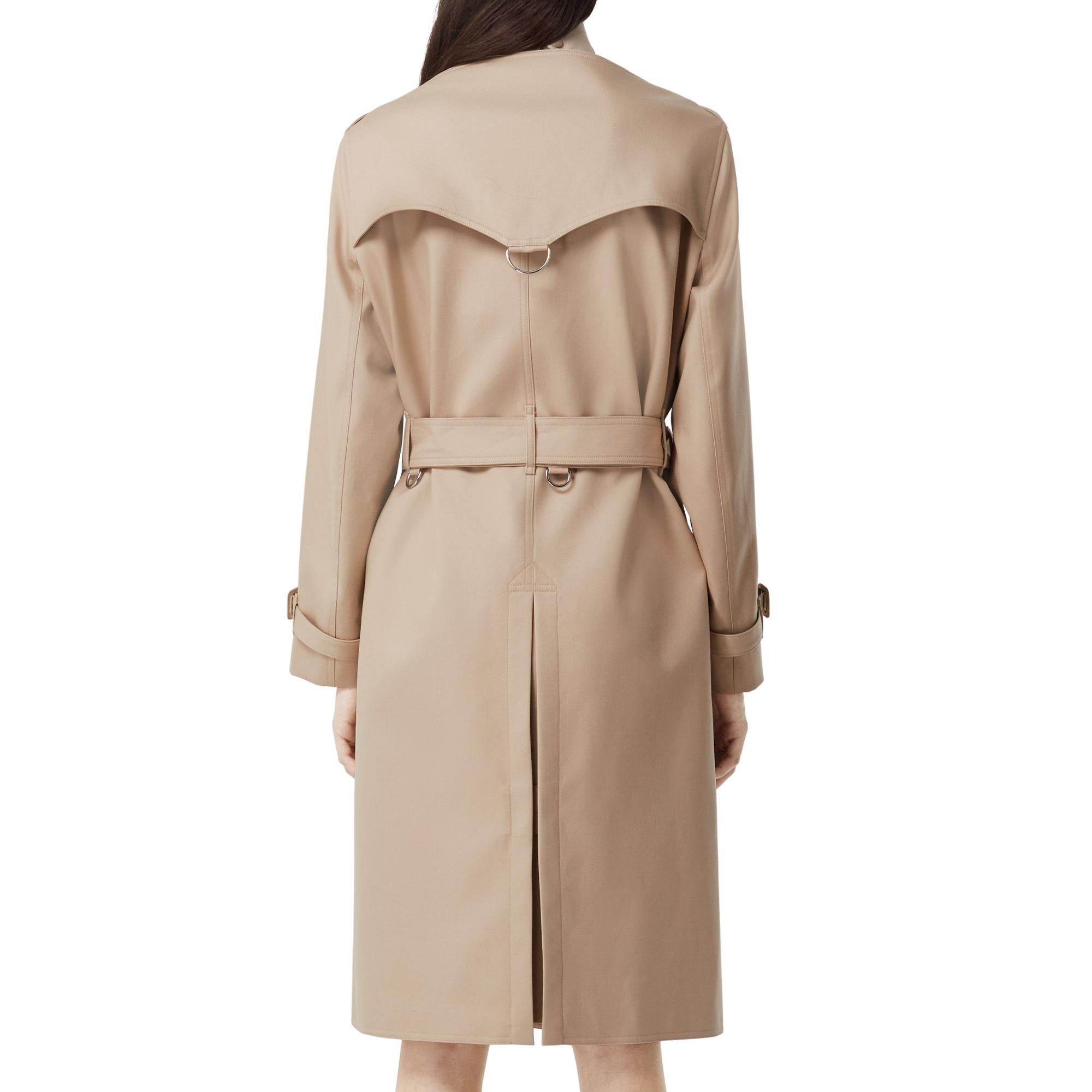 코튼 개버딘 보트넥 트렌치코트