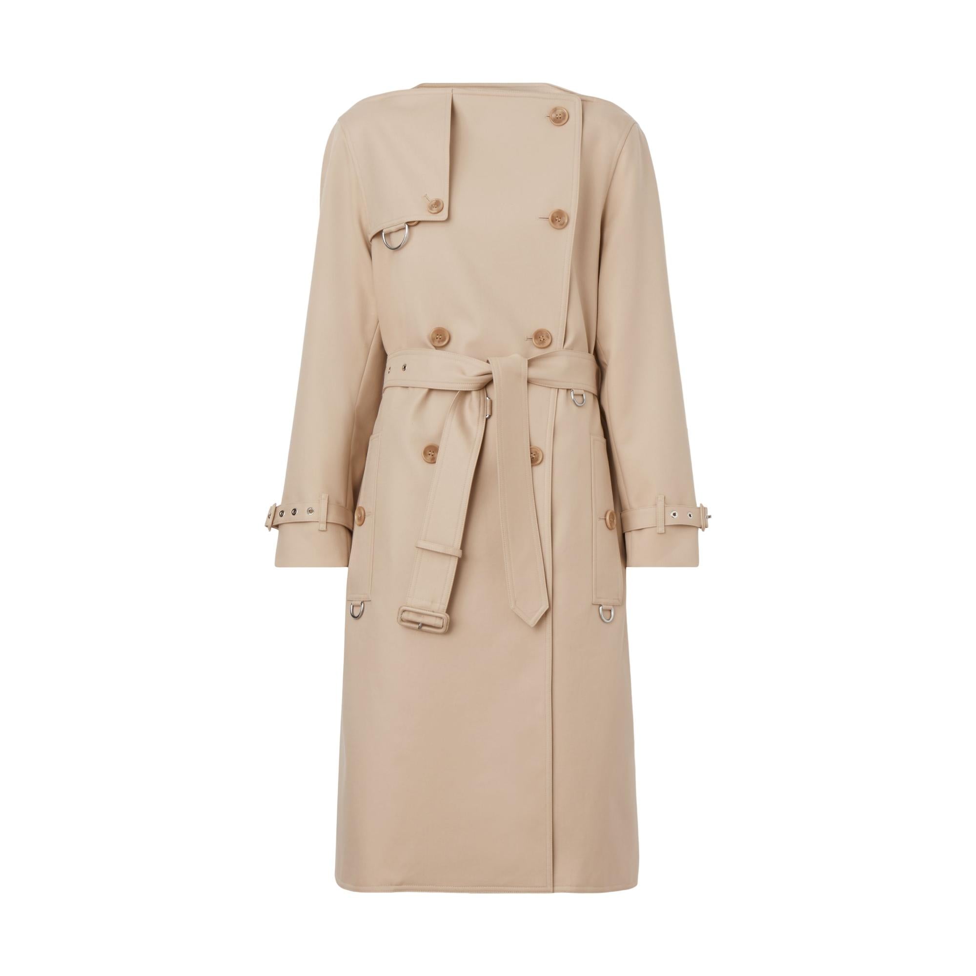 코튼 개버딘 보트넥 트렌치코트