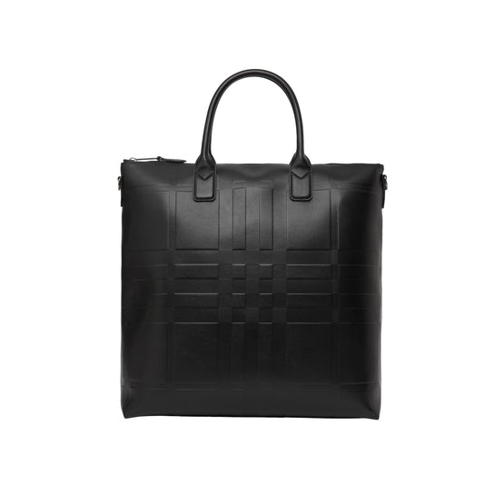 엠보싱 체크 레더 토트