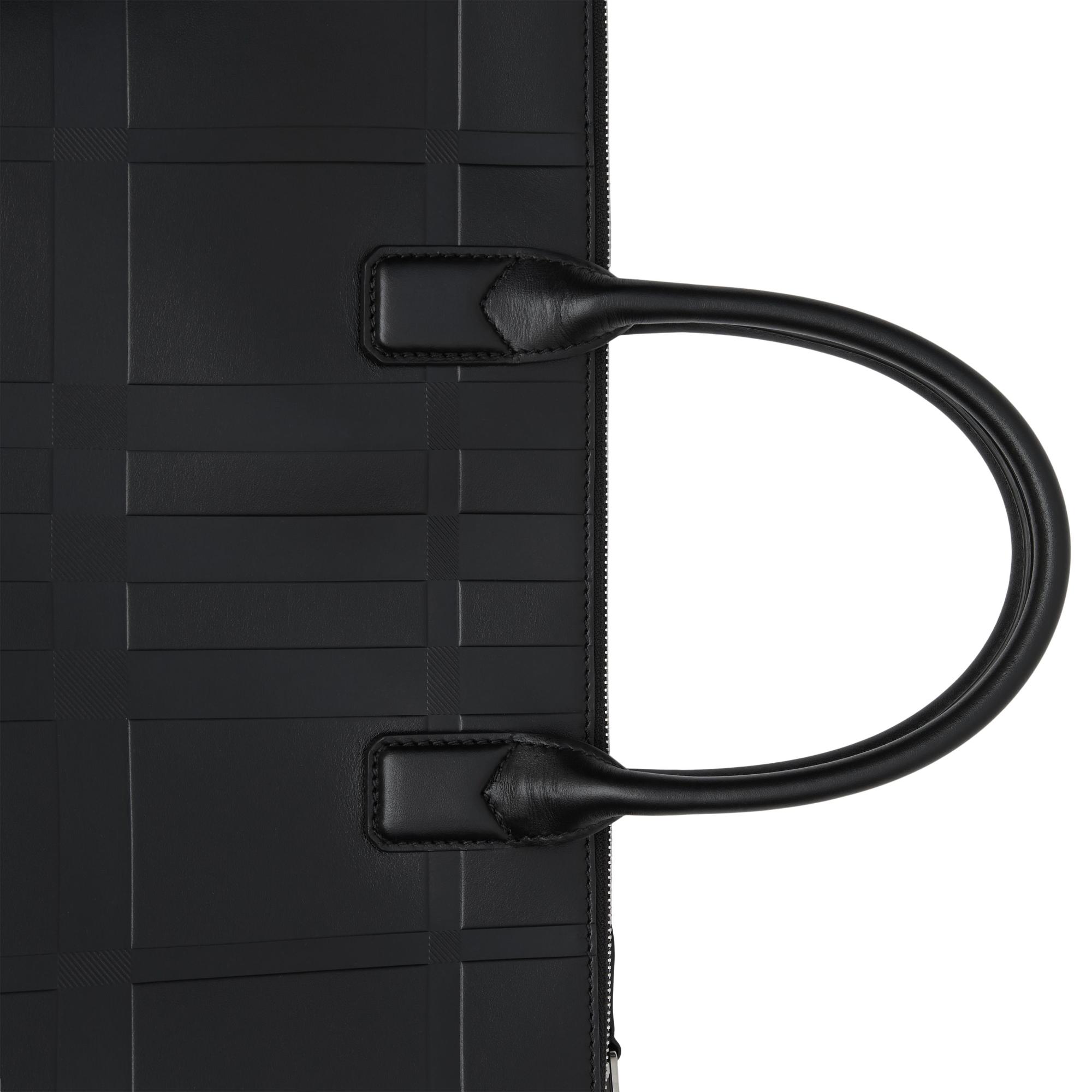 엠보싱 체크 레더 토트