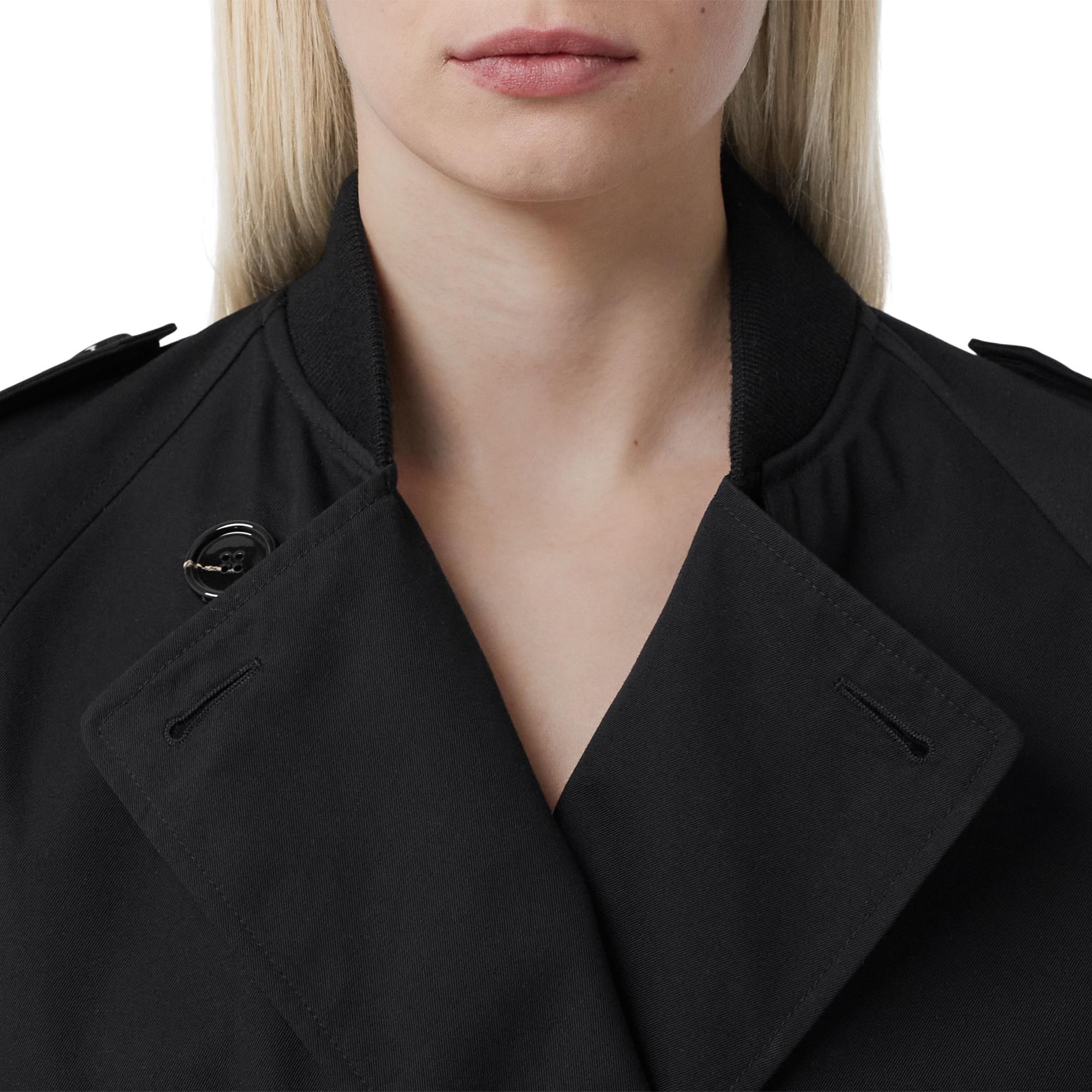 코튼 개버딘 크롭 트렌치코트