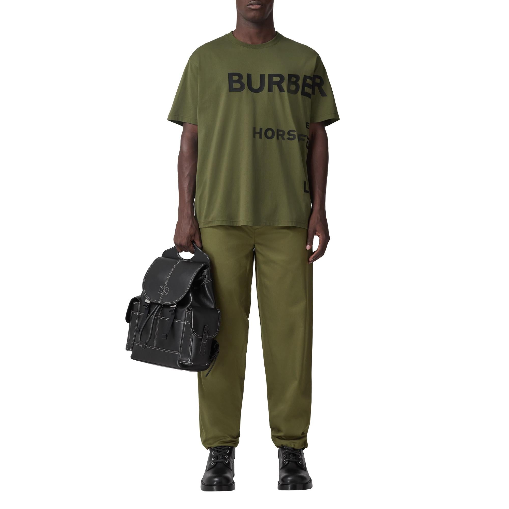 컨트라스트 트리밍 코튼 트윌 팬츠