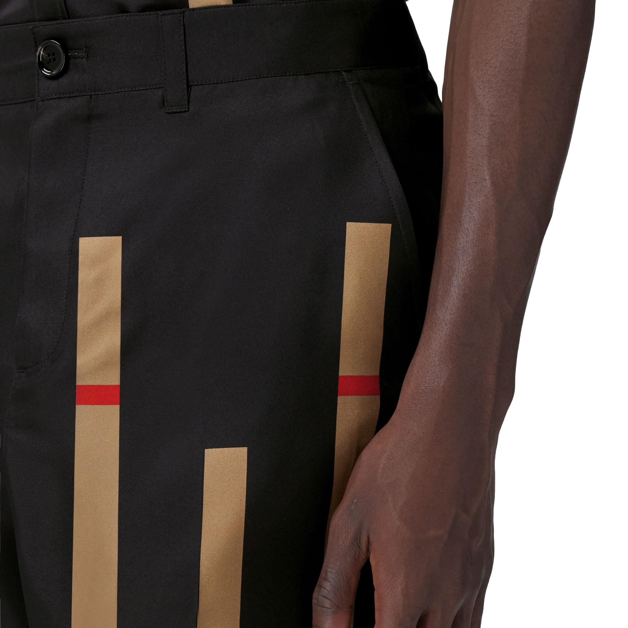 슬라이스 체크 실크 테일러드 쇼츠