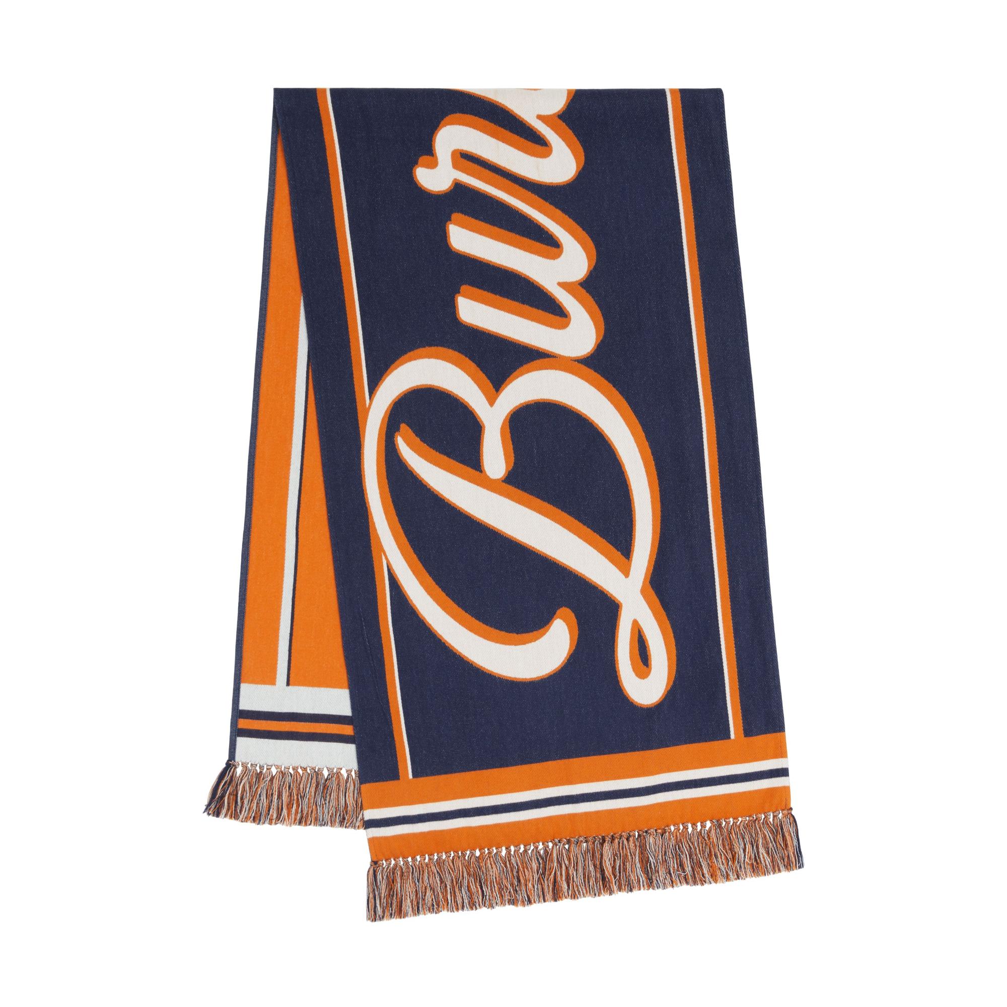 로고 스크립트 디테일 코튼 스카프