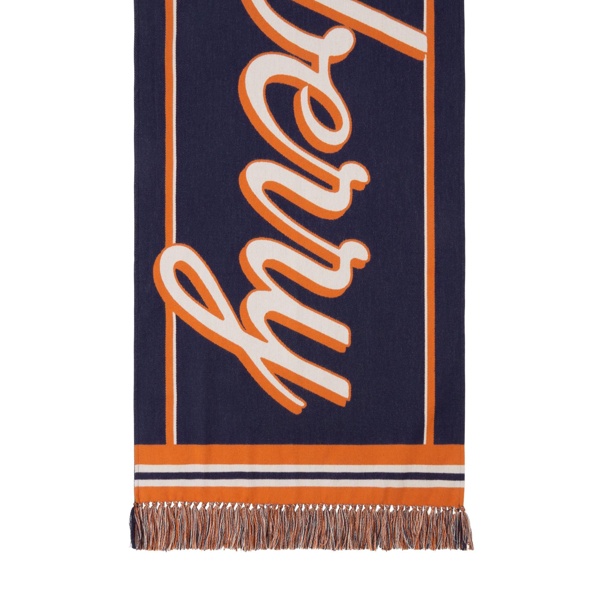 로고 스크립트 디테일 코튼 스카프