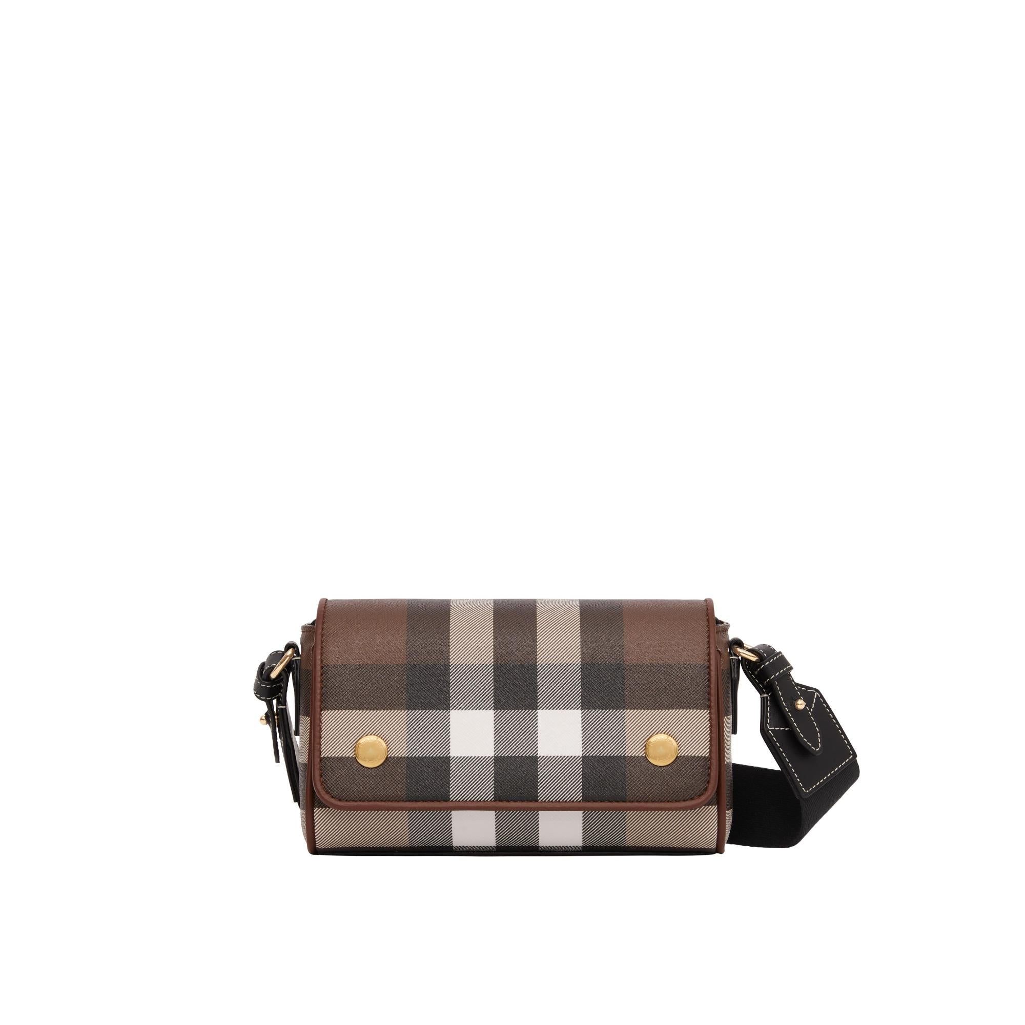체크 레더 크로스바디 백
