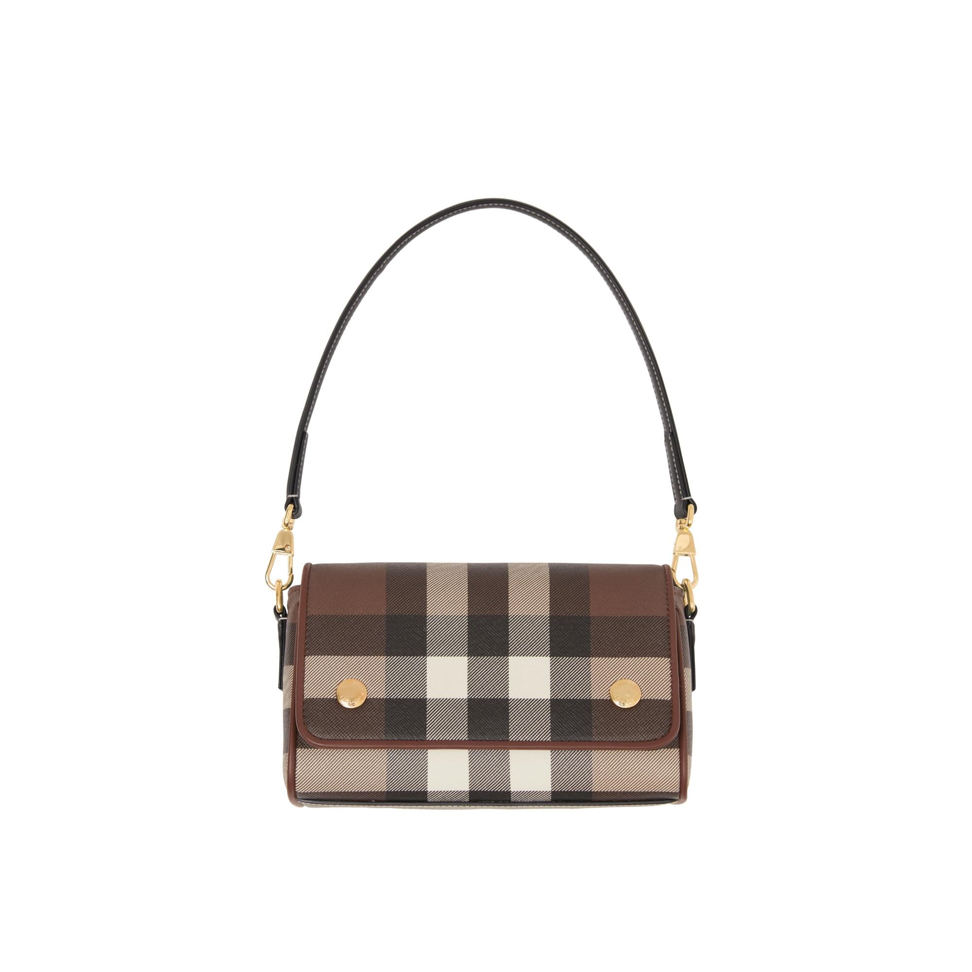 체크 레더 크로스바디 백