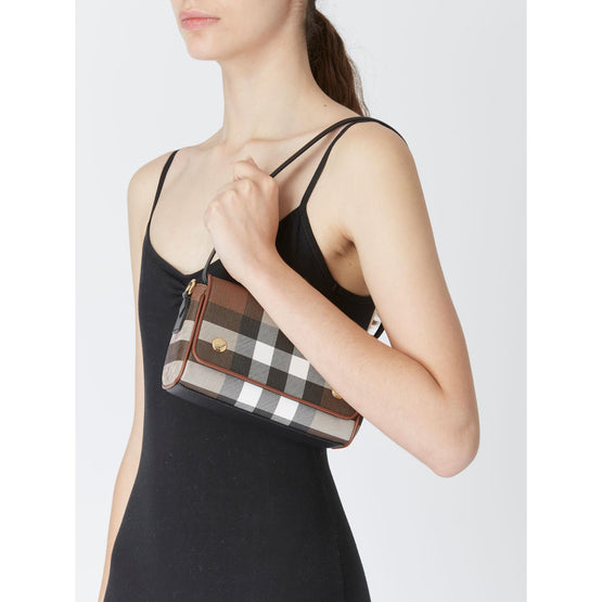 체크 레더 크로스바디 백