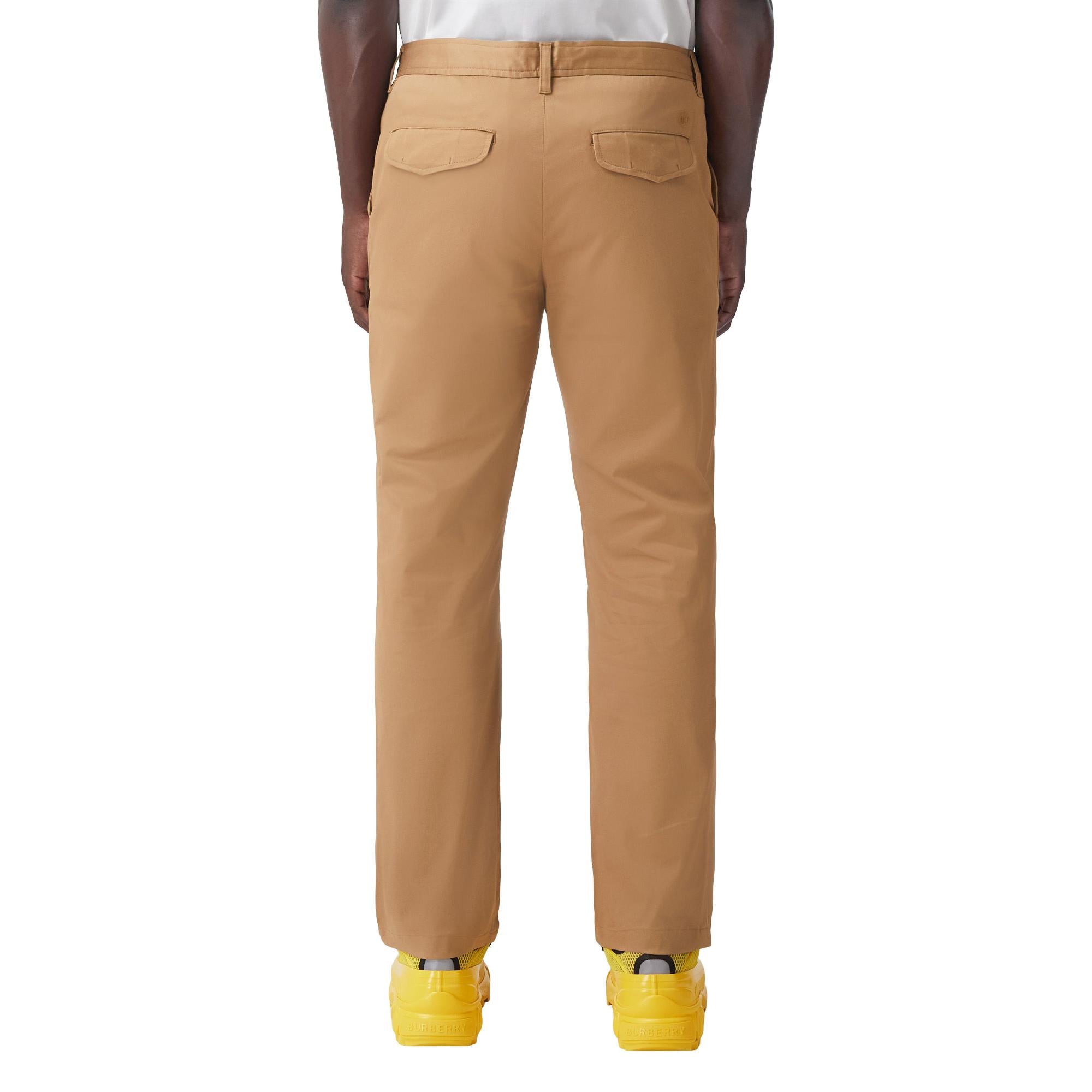 슬림핏 모노그램 모티프 스트레치 코튼 치노