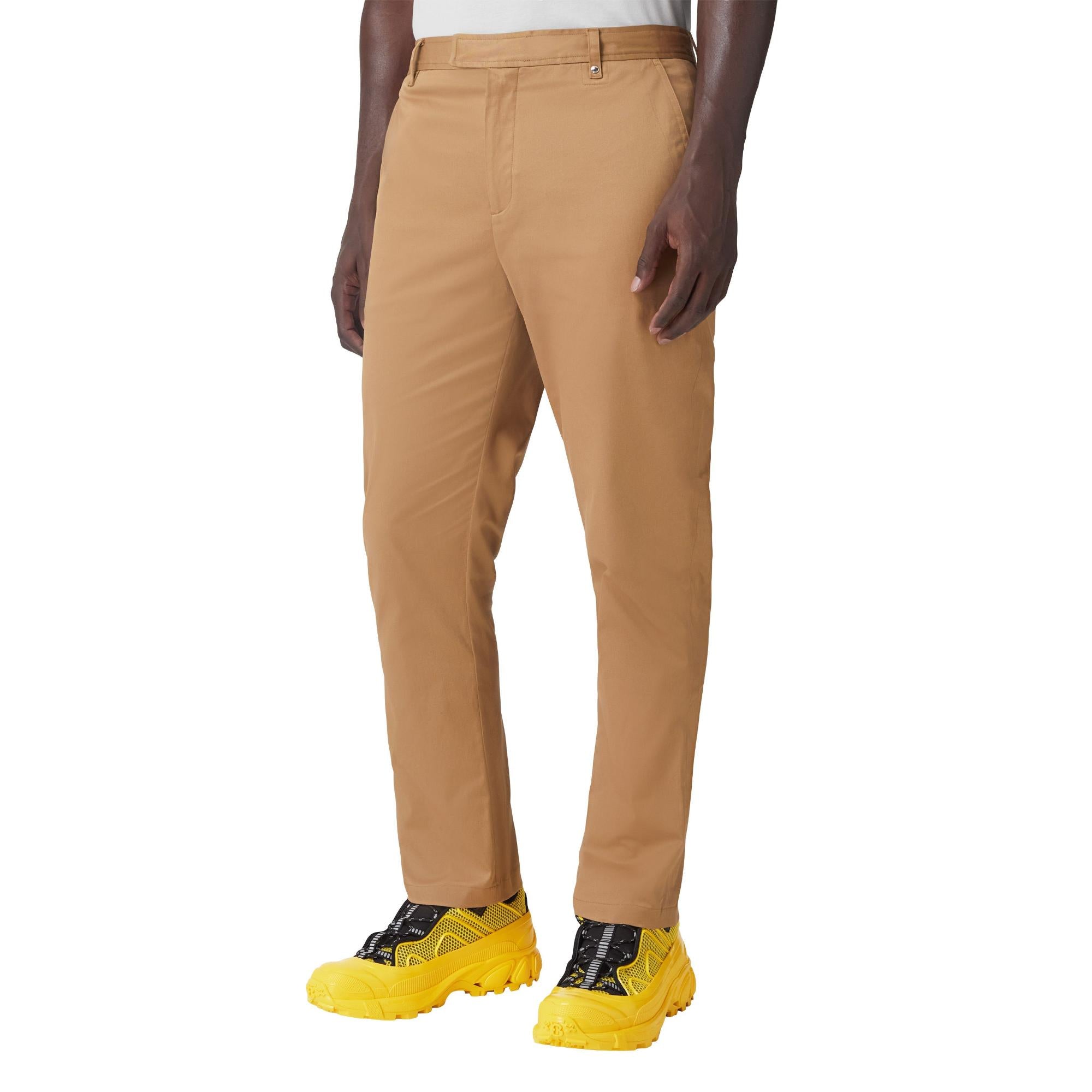 슬림핏 모노그램 모티프 스트레치 코튼 치노