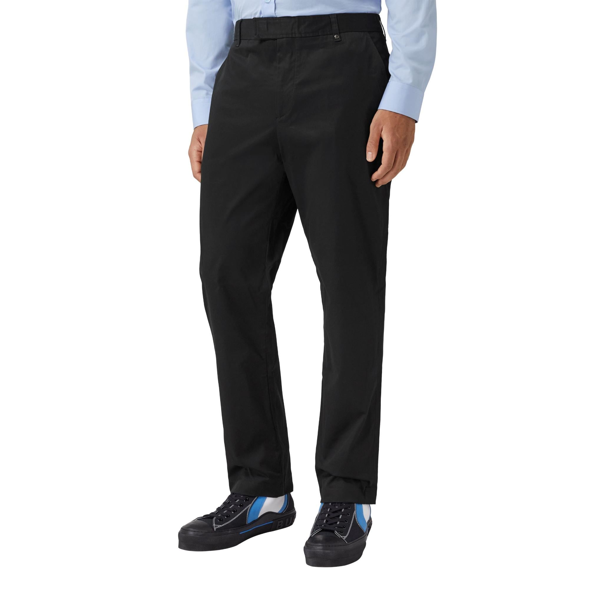 슬림핏 모노그램 모티프 스트레치 코튼 치노