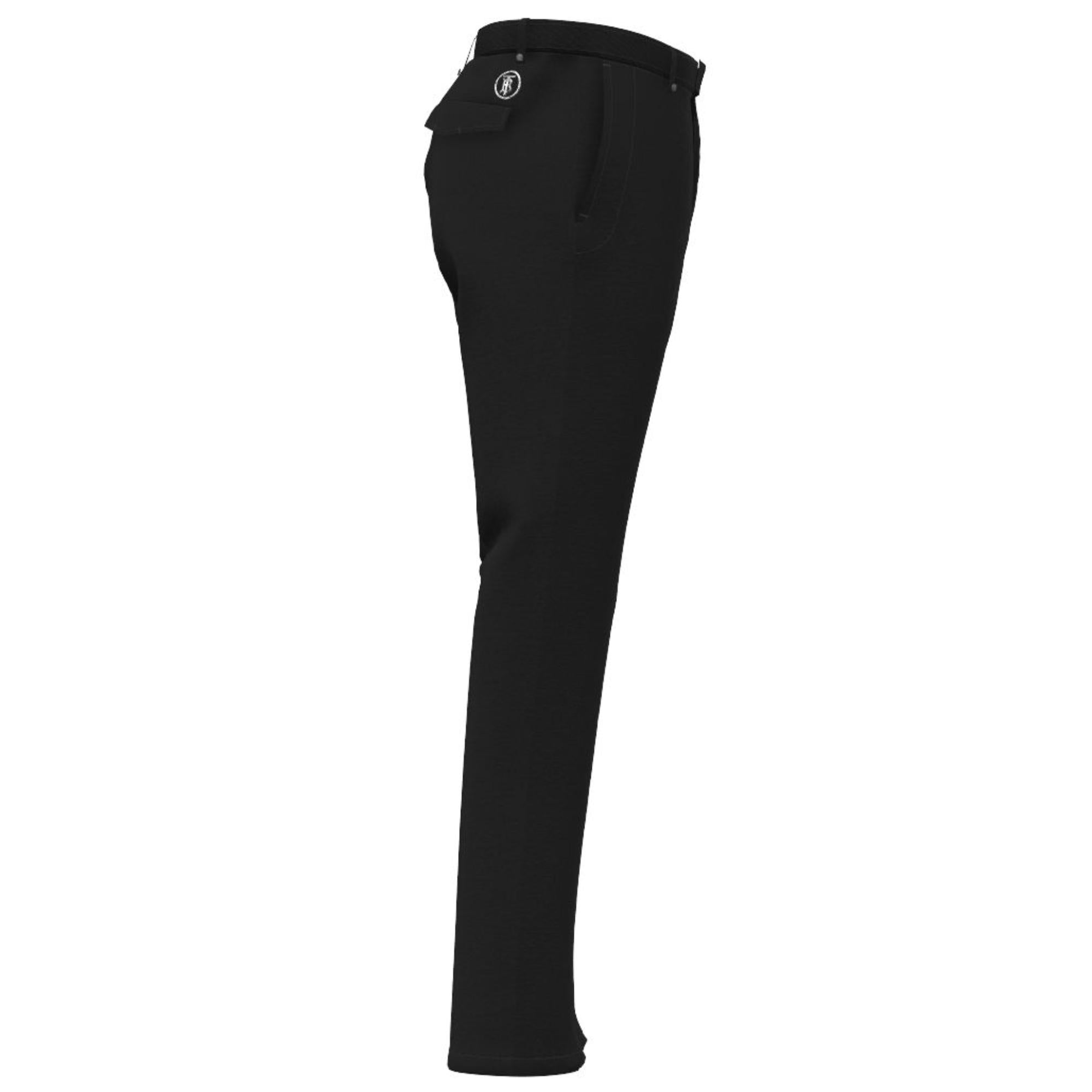 슬림핏 모노그램 모티프 스트레치 코튼 치노