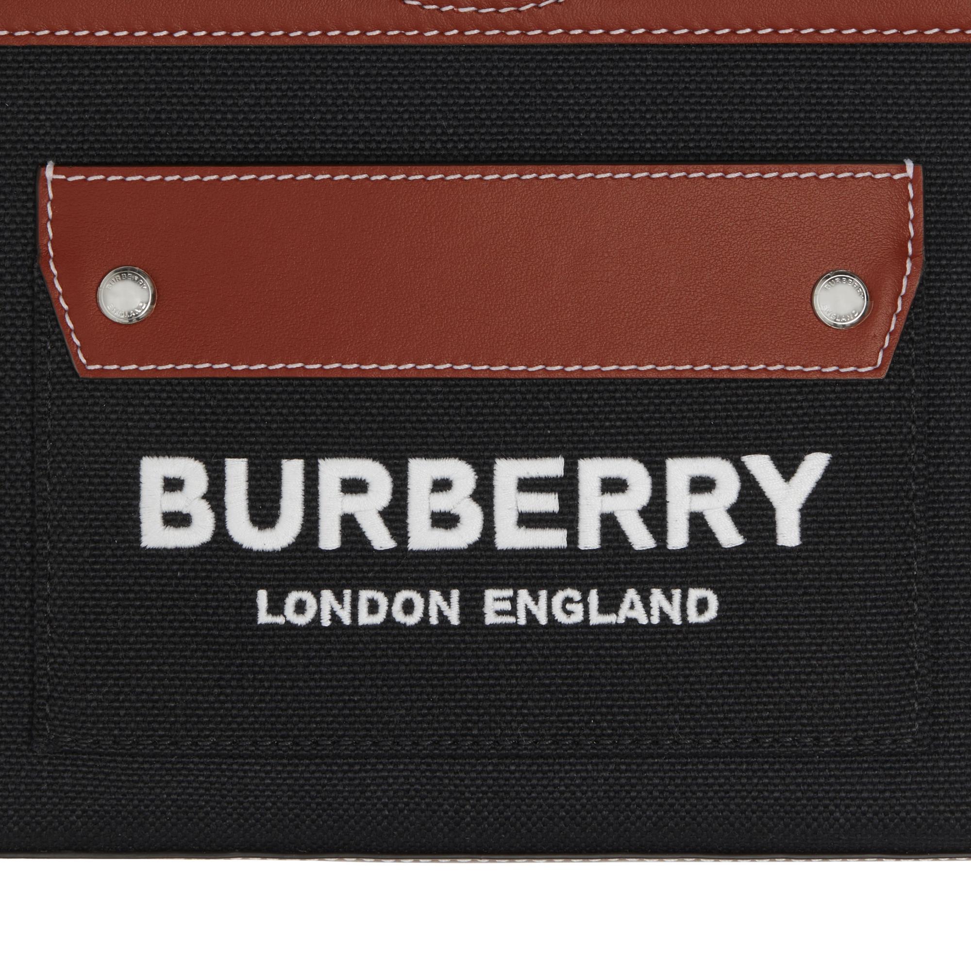 투톤 캔버스 레더 마이크로 포켓 백