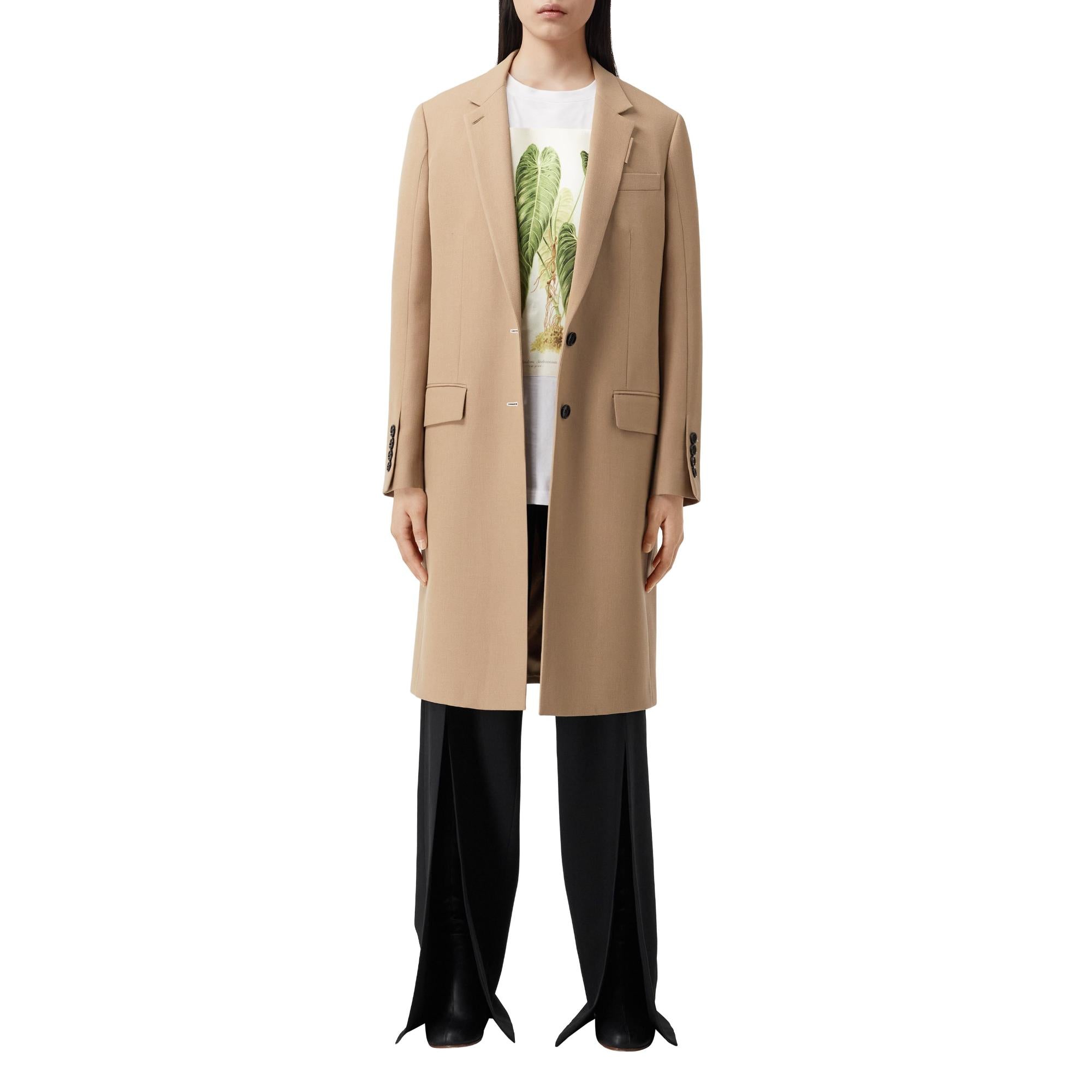 울 코튼 테일러드 코트