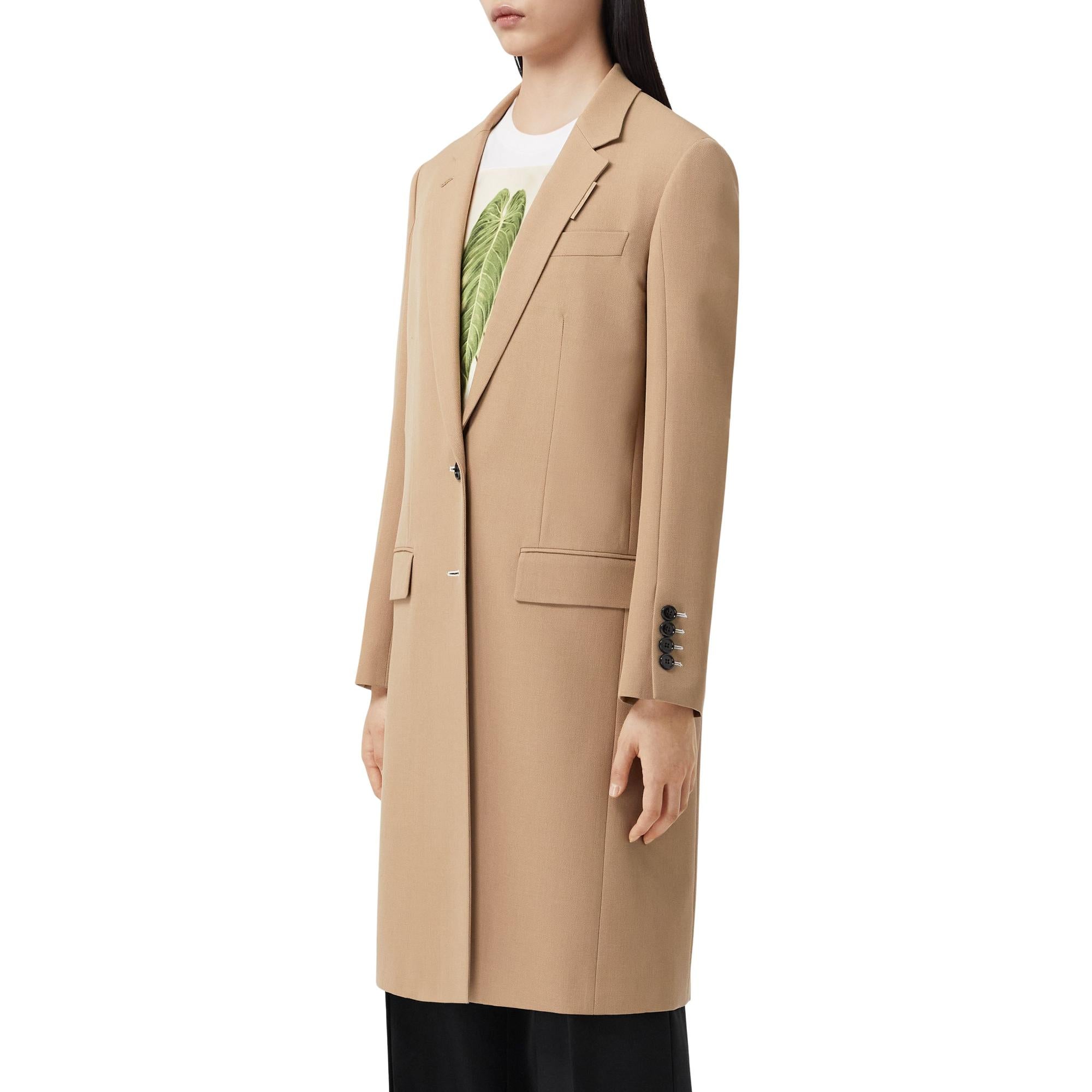 울 코튼 테일러드 코트