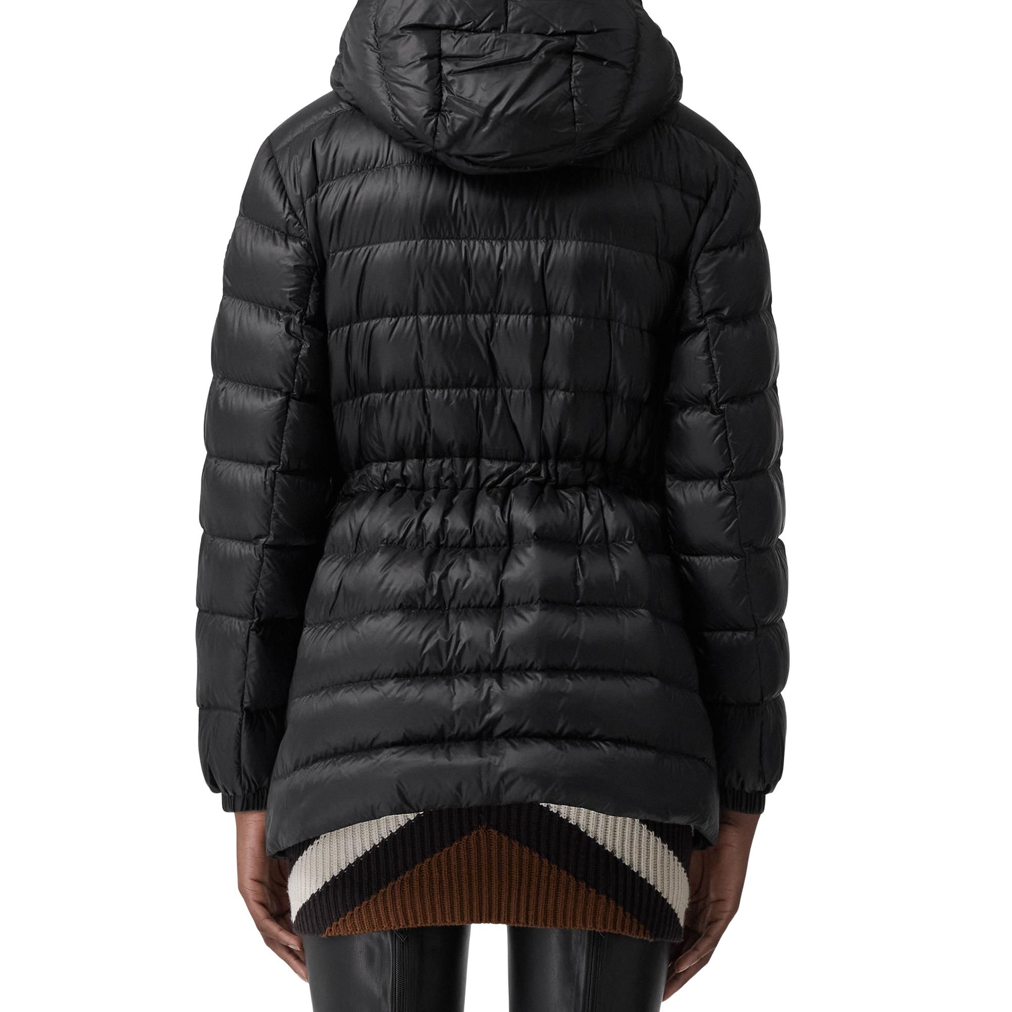 로고 아플리케 나일론 후드 퍼퍼 재킷