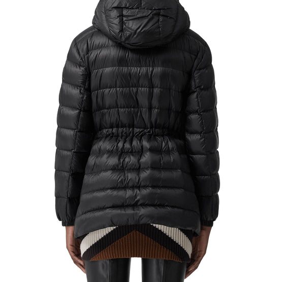 로고 아플리케 나일론 후드 퍼퍼 재킷