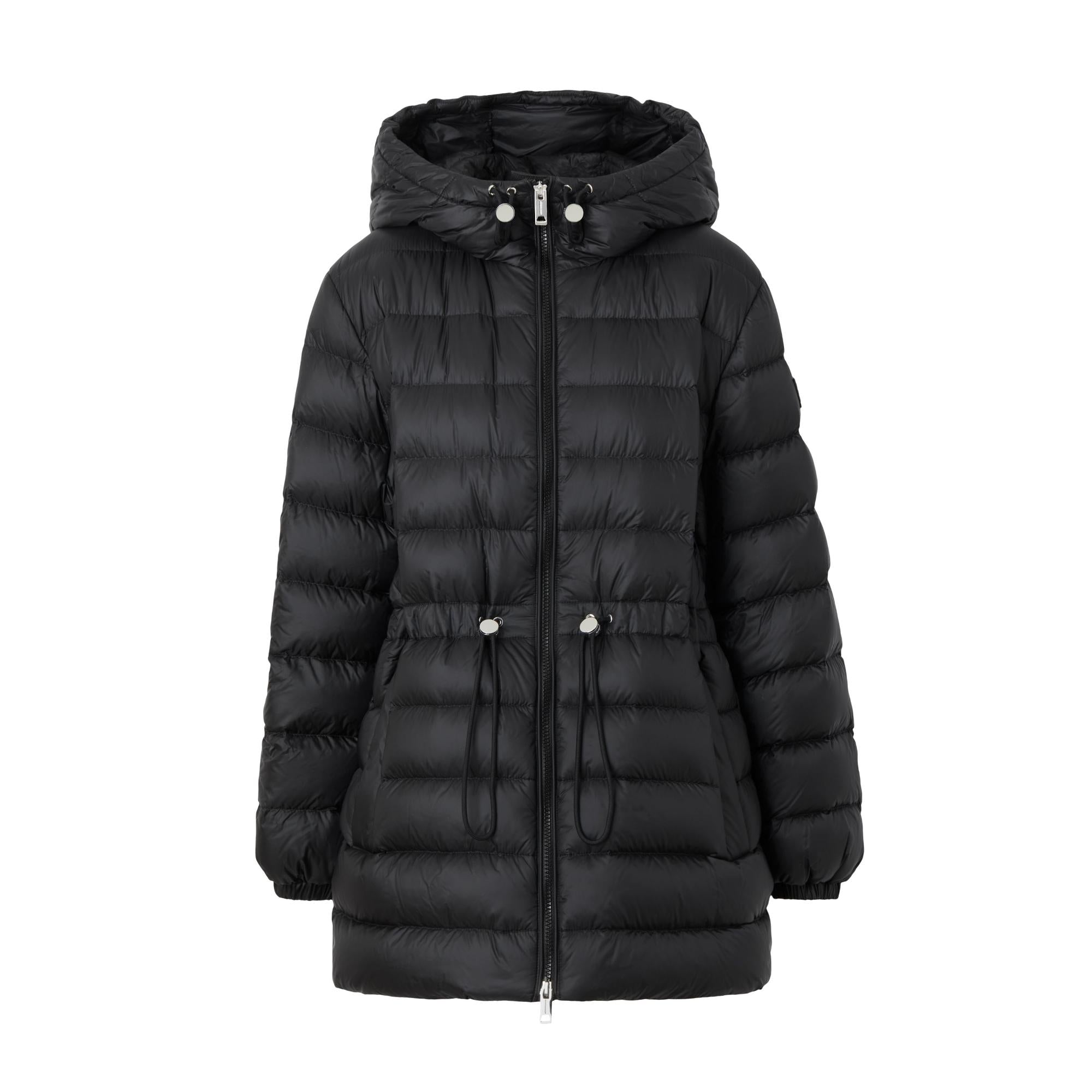 로고 아플리케 나일론 후드 퍼퍼 재킷