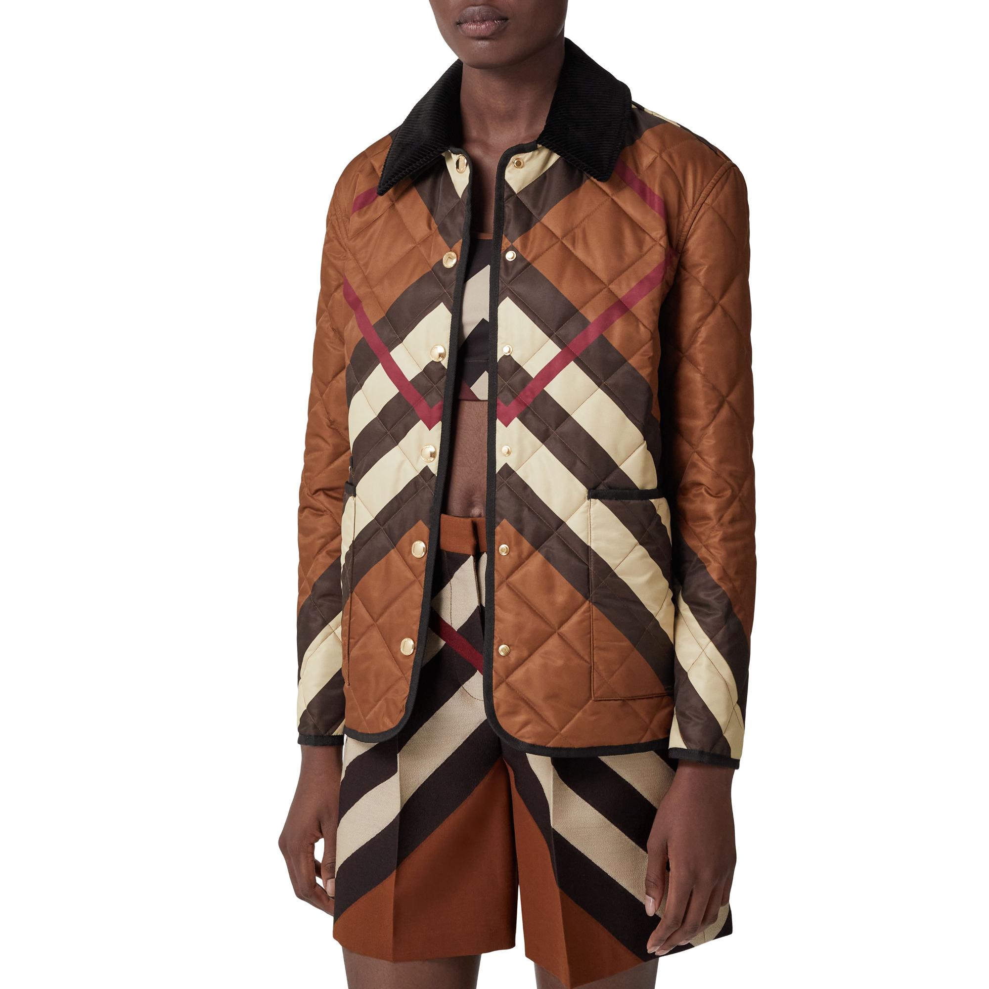 쉐브론 체크 다이아몬드 퀼팅 재킷