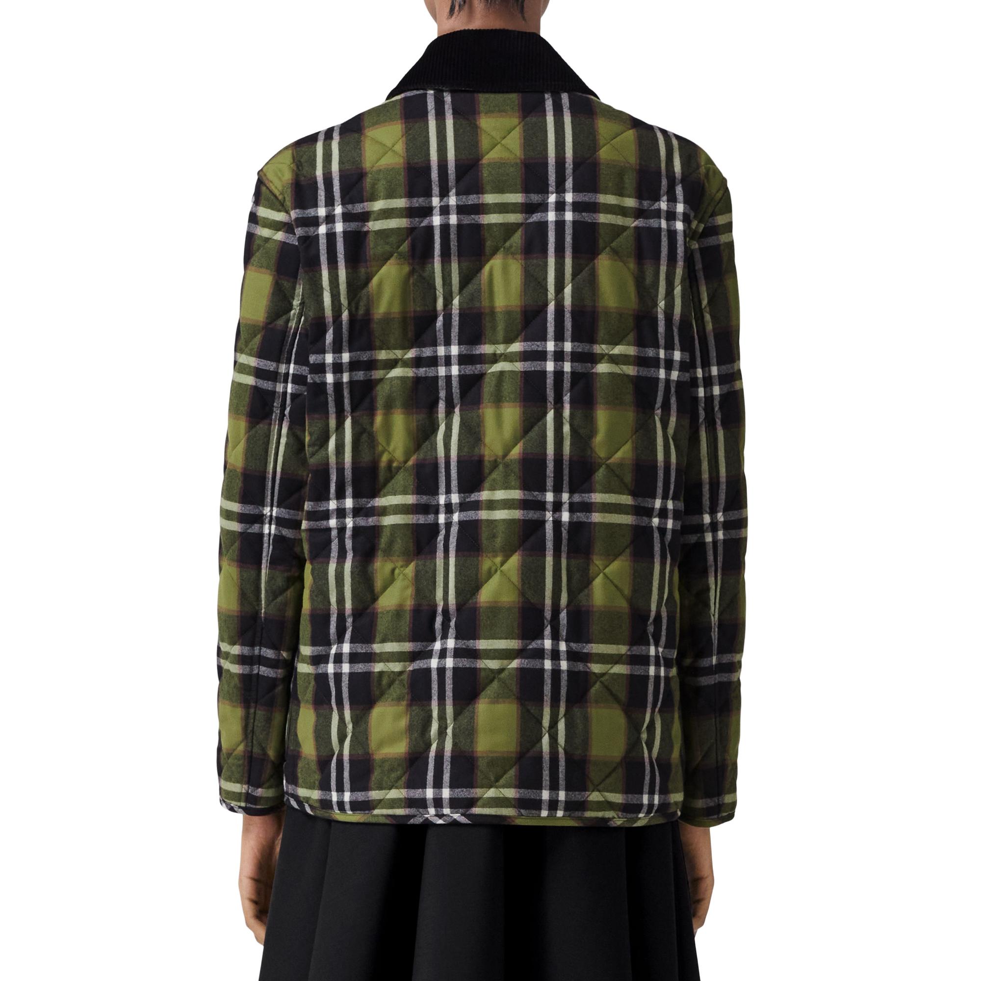 코듀로이 칼라 다이아몬드 퀼팅 울 반 재킷