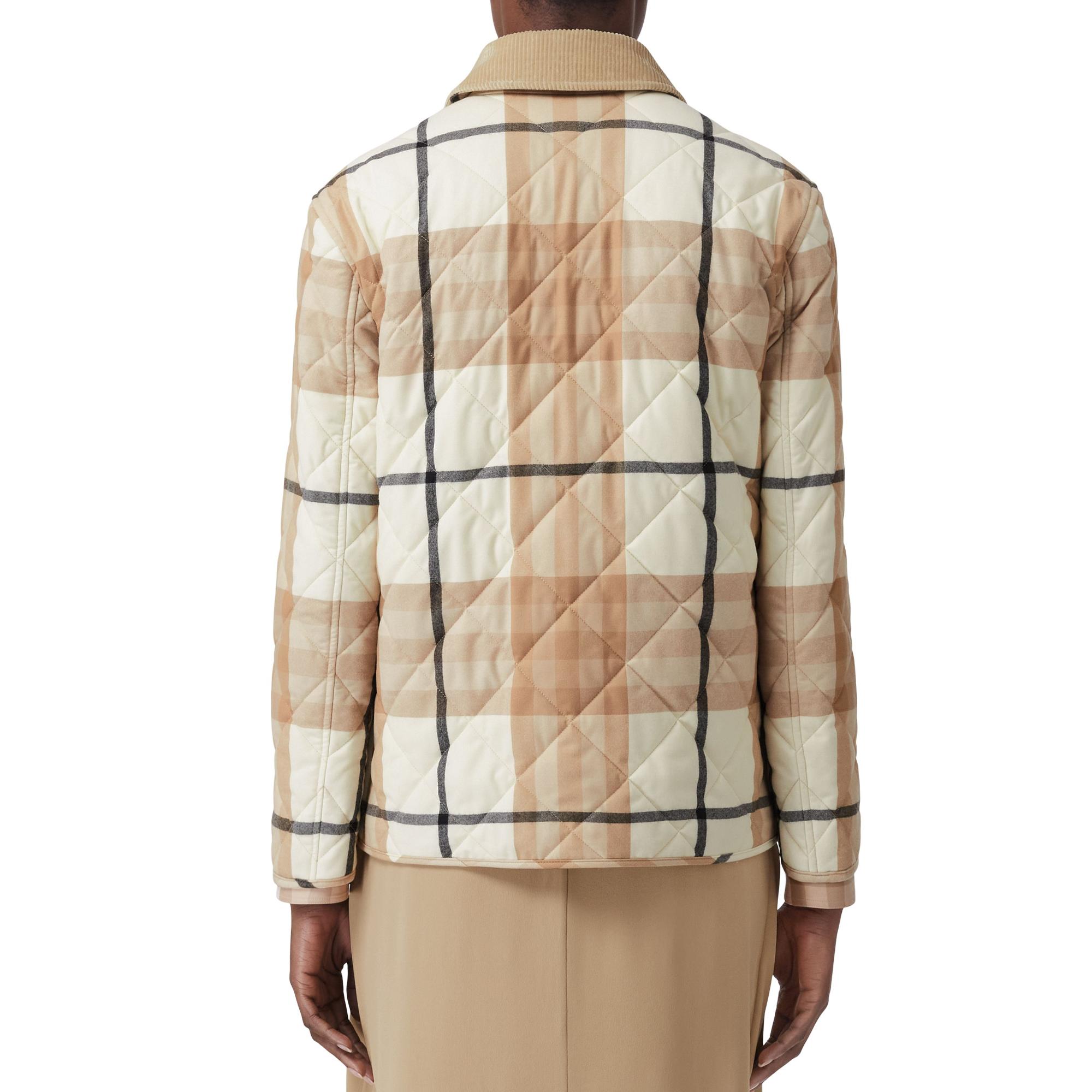 코듀로이 칼라 다이아몬드 퀼팅 울 반 재킷