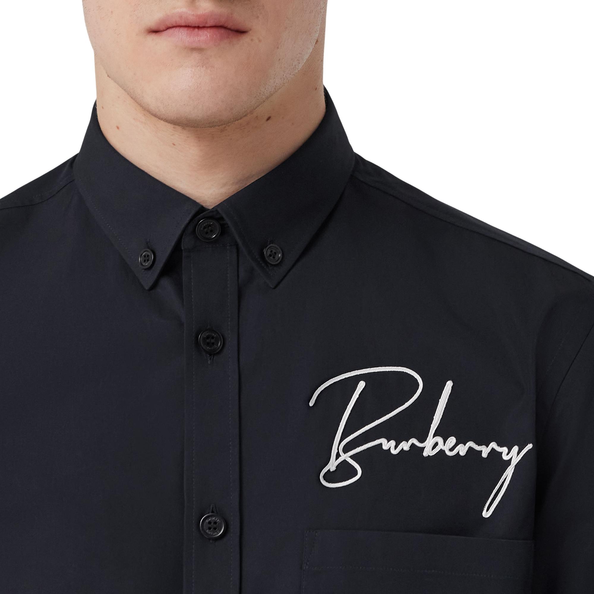 엠브로이더리 로고 코튼 셔츠