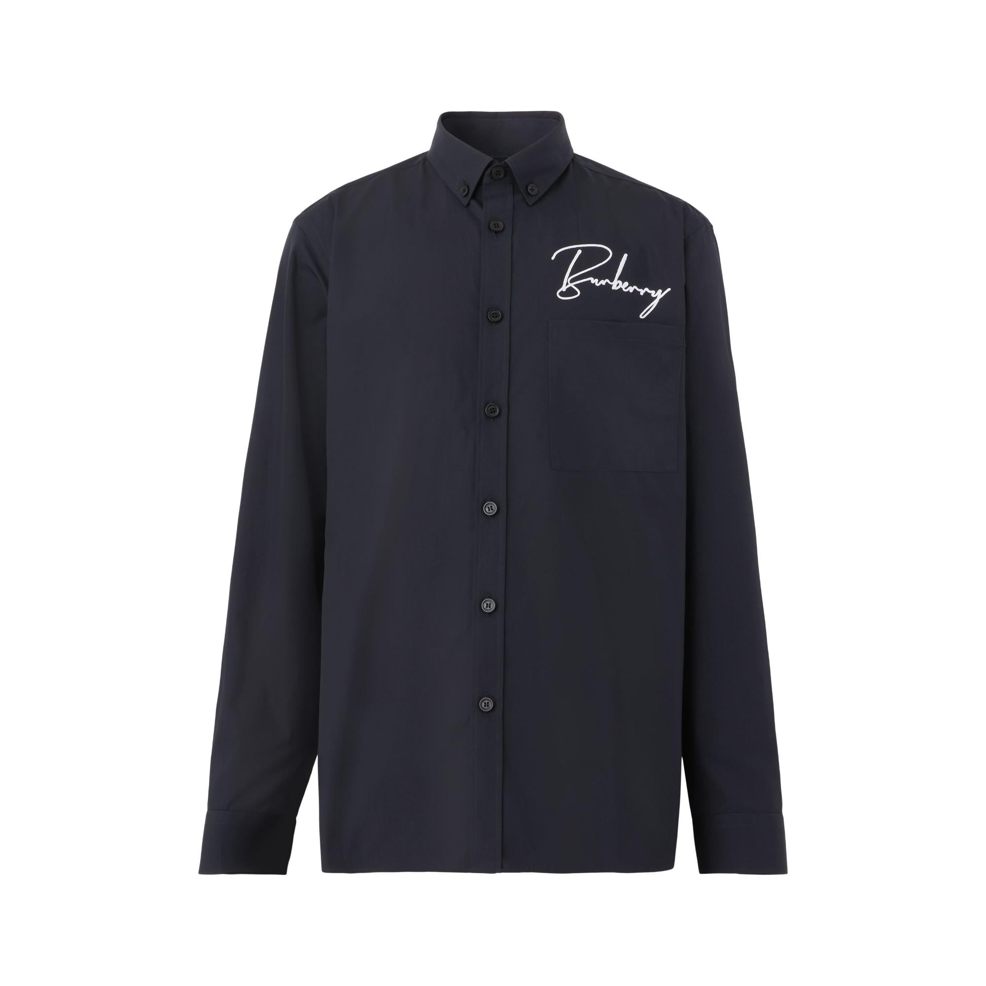 엠브로이더리 로고 코튼 셔츠