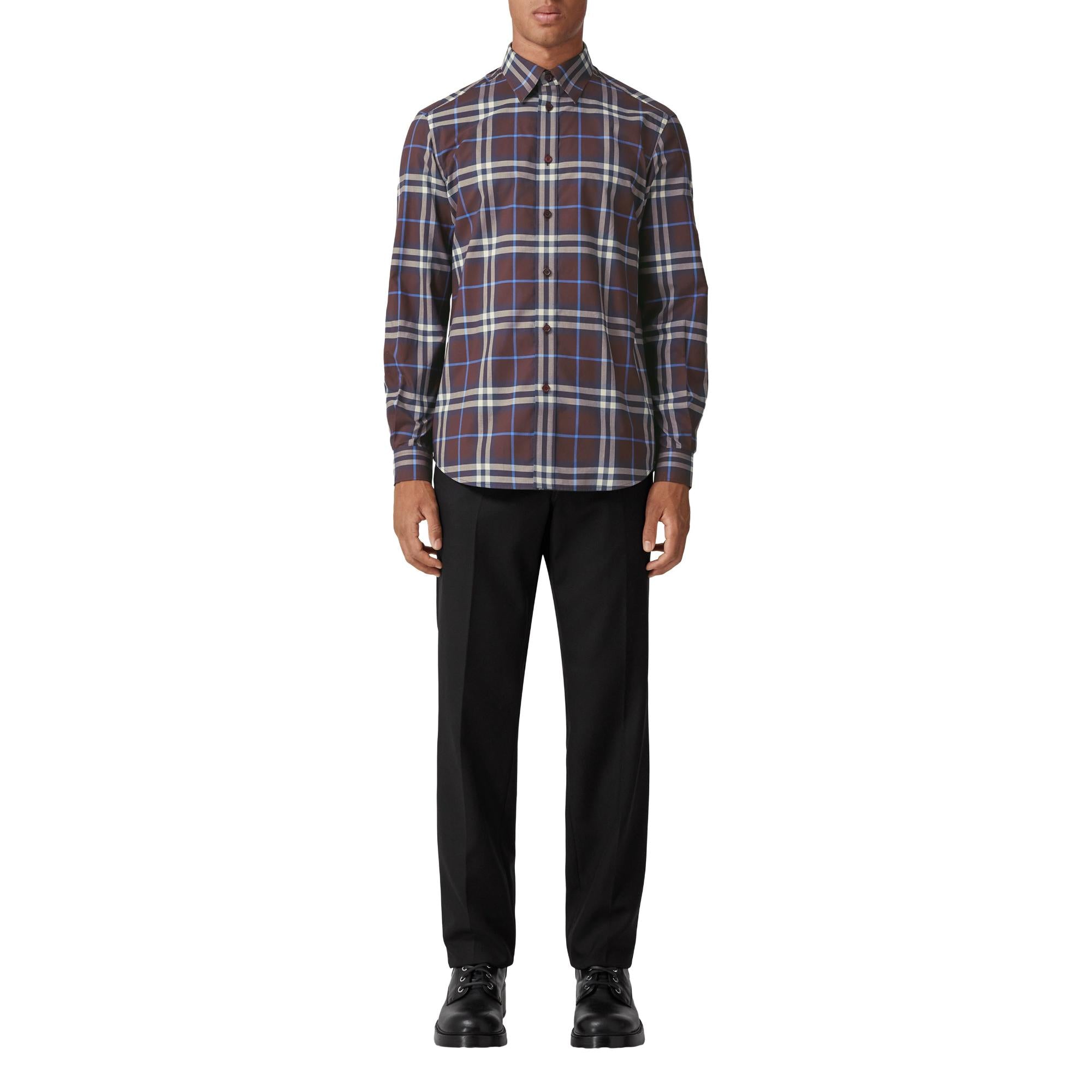 체크 코튼 셔츠