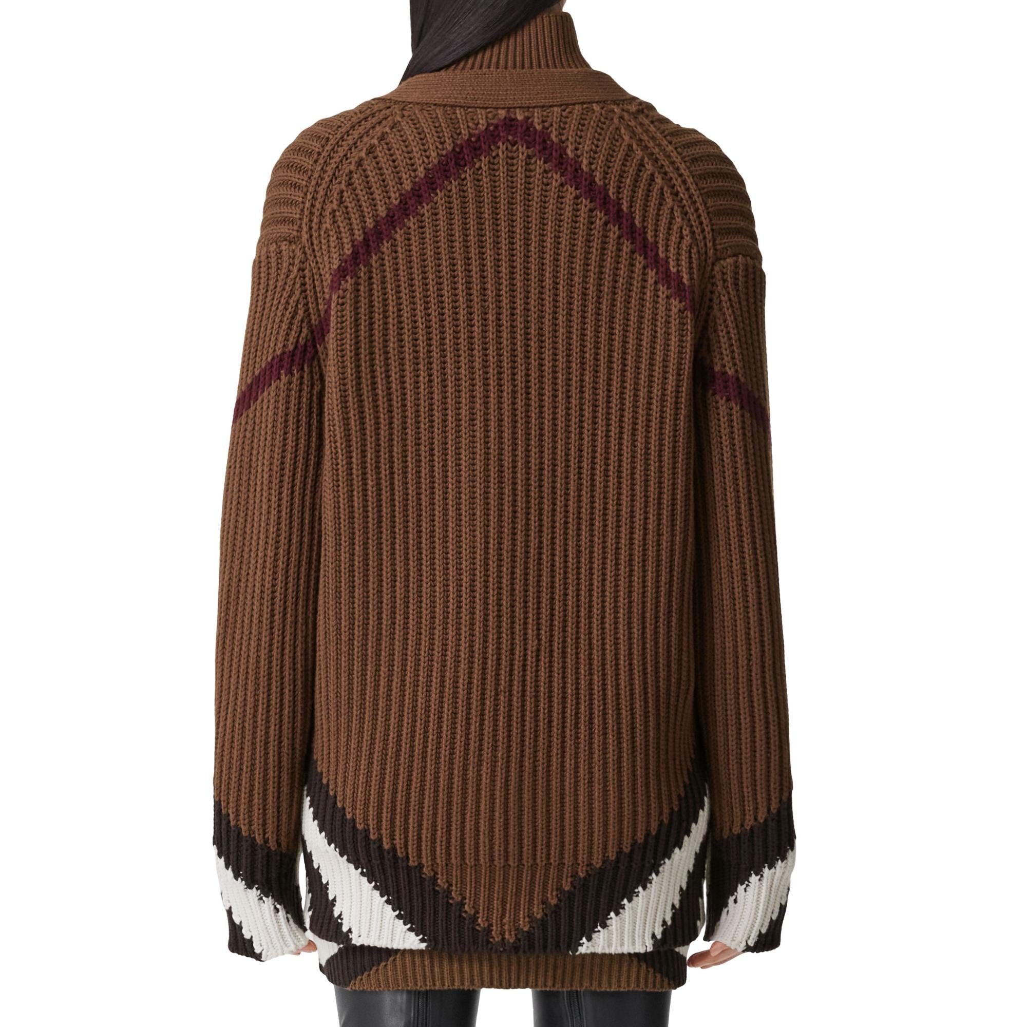 쉐브론 체크 캐시미어 코튼 카디건