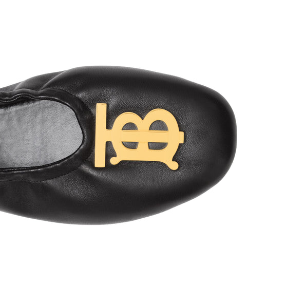 모노그램 모티프 레더 발레리나