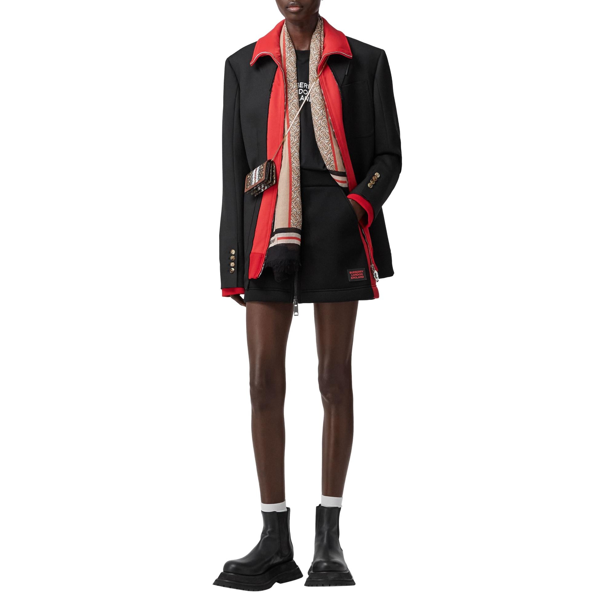 몽타주 프린트 울 실크 라지 스퀘어 스카프