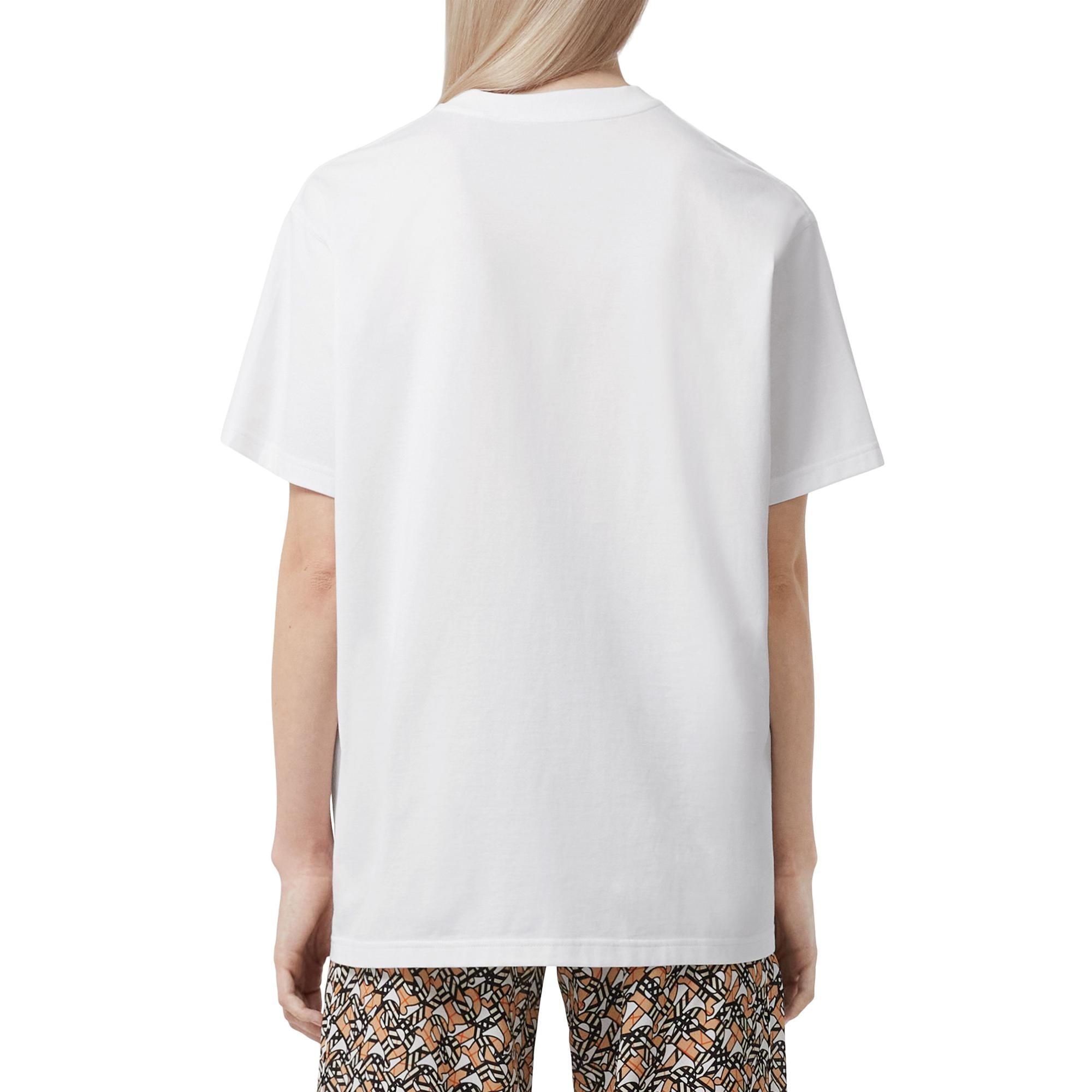 모노그램 모티프 코튼 오버사이즈 티셔츠